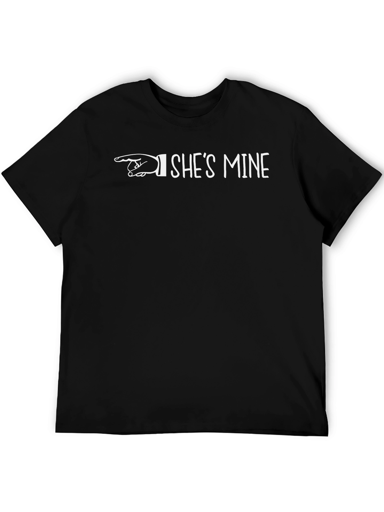 Black She's Mine Funny Graphic T-Shirt view 5