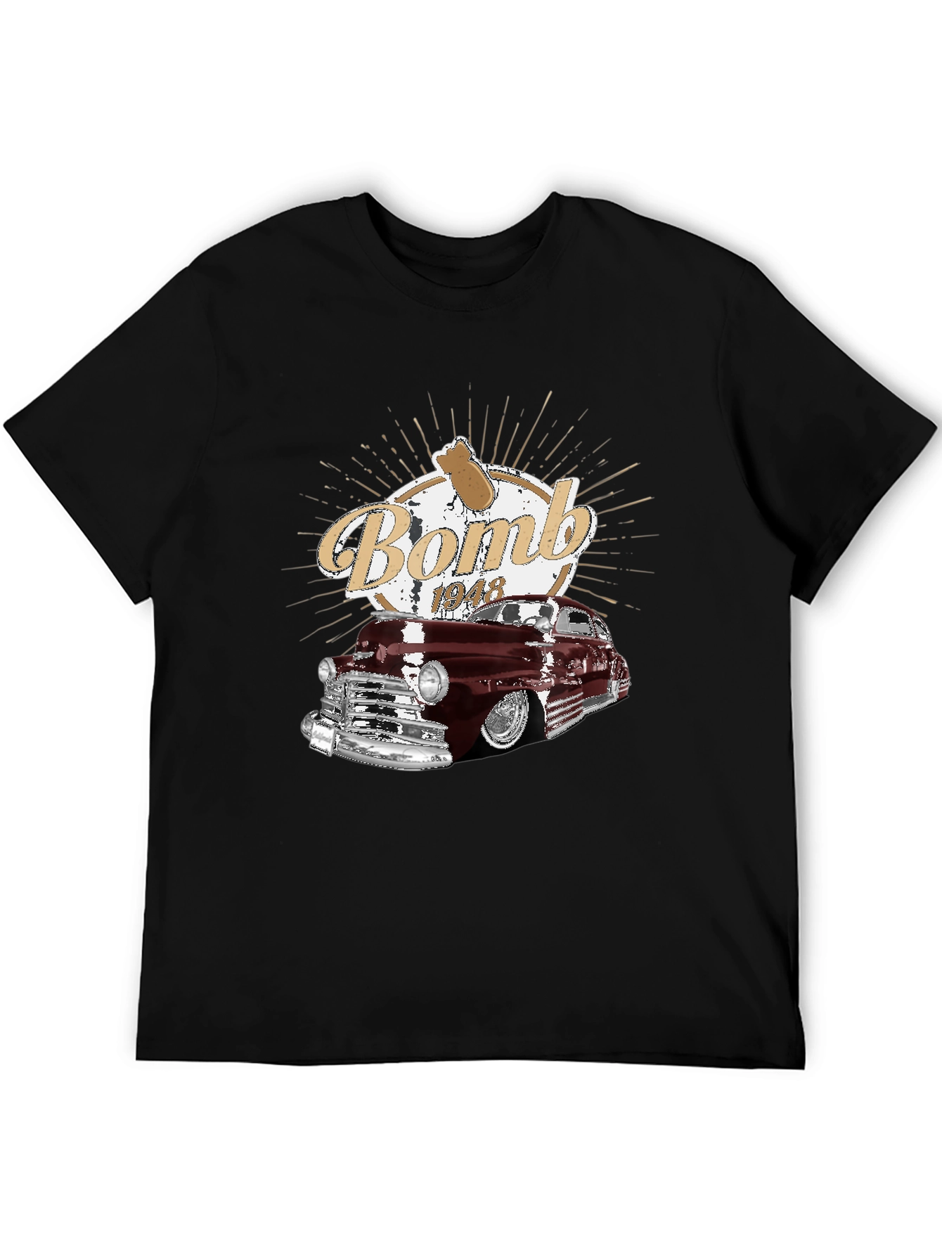 Black Bomb 1948 Car Graphic T-Shirt view 5