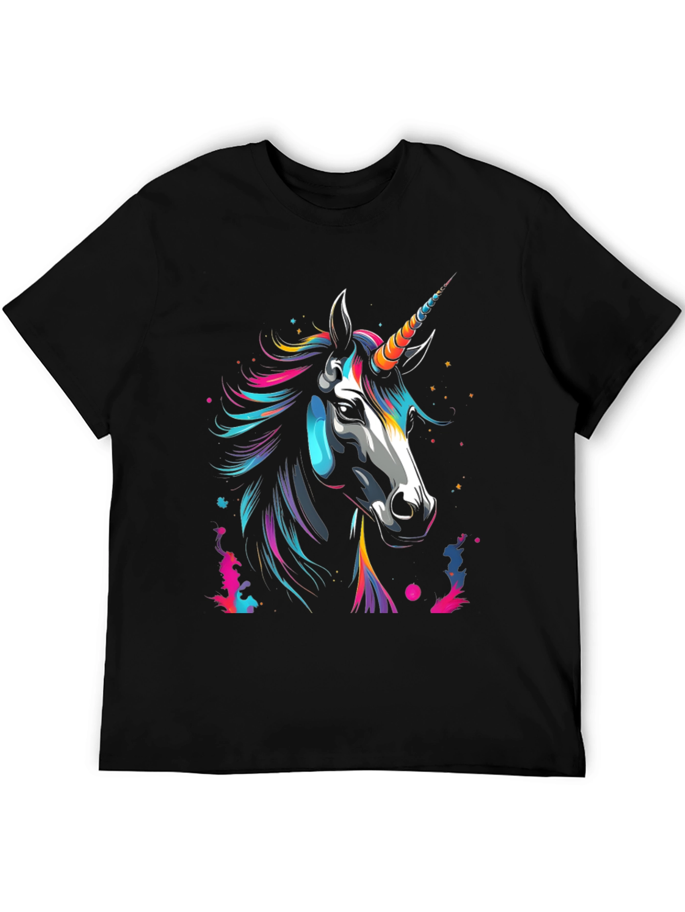 Black Unicorn Graphic Tee - Men's Black T-Shirt view 5