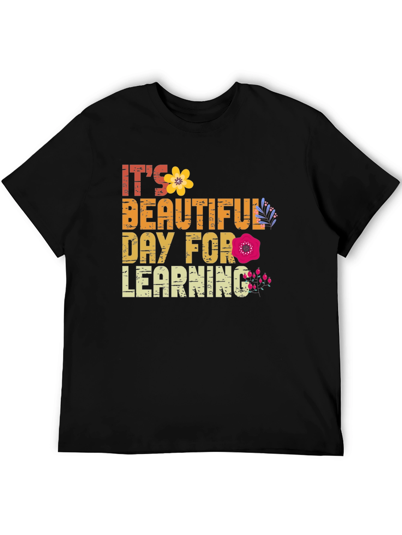 Black Beautiful Day for Learning T-Shirt view 5