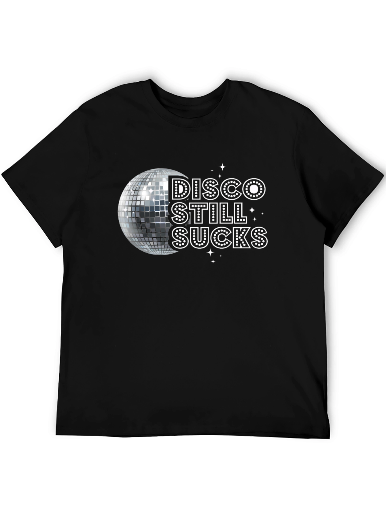 Black Disco Still Sucks Tee - Retro Party T-Shirt view 5