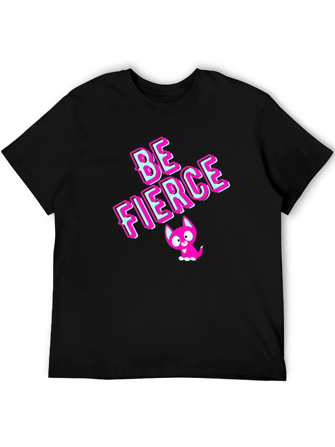 Black Be Fierce Graphic Tee - Stylish Black Cotton T-Shirt view 5