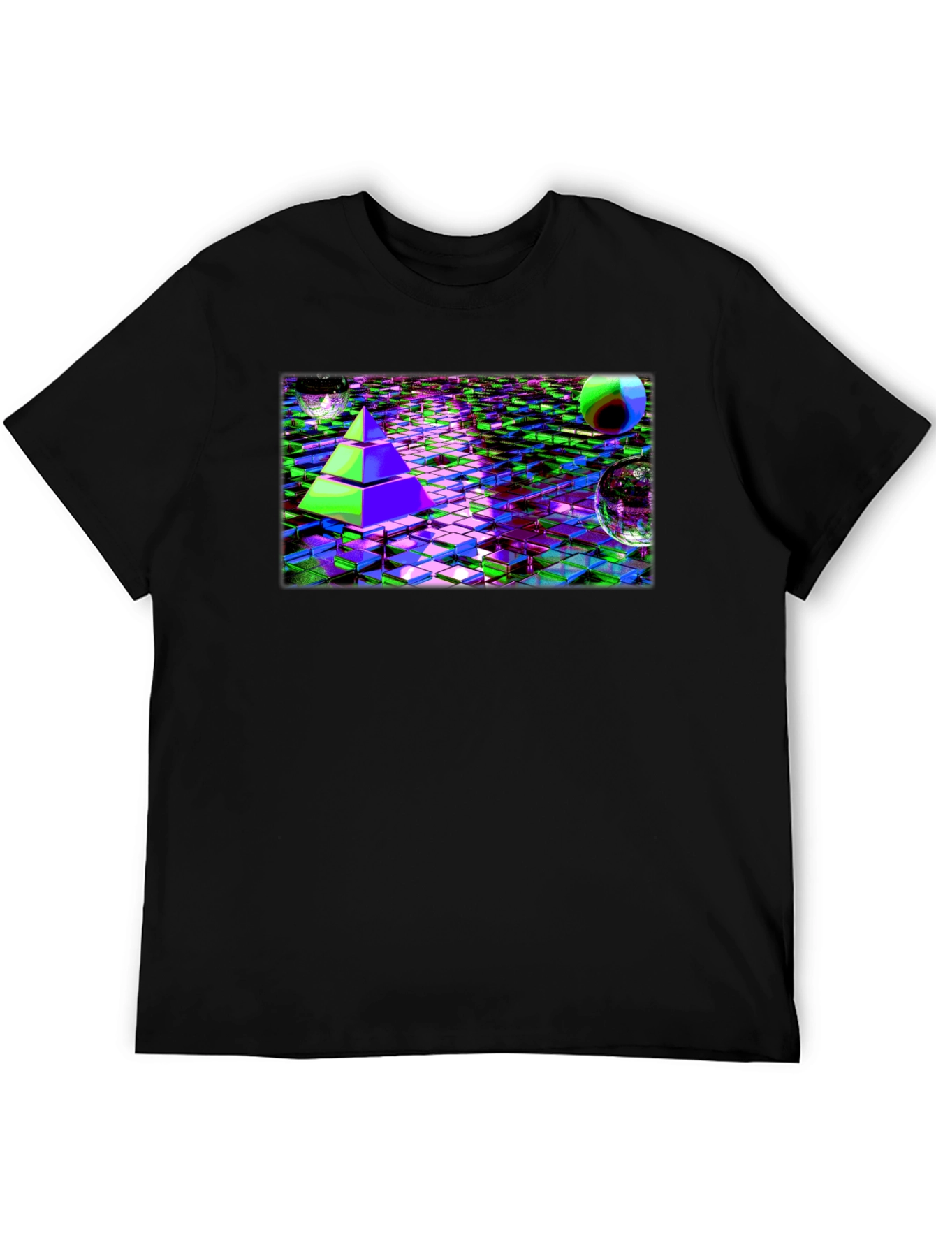 Cyber Pyramid T-Shirt: Glitch Art Tee - 5