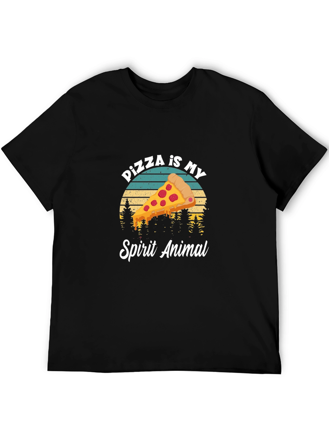 Black Pizza is My Spirit Animal Tee - Funny Food Lover Shirt view 5