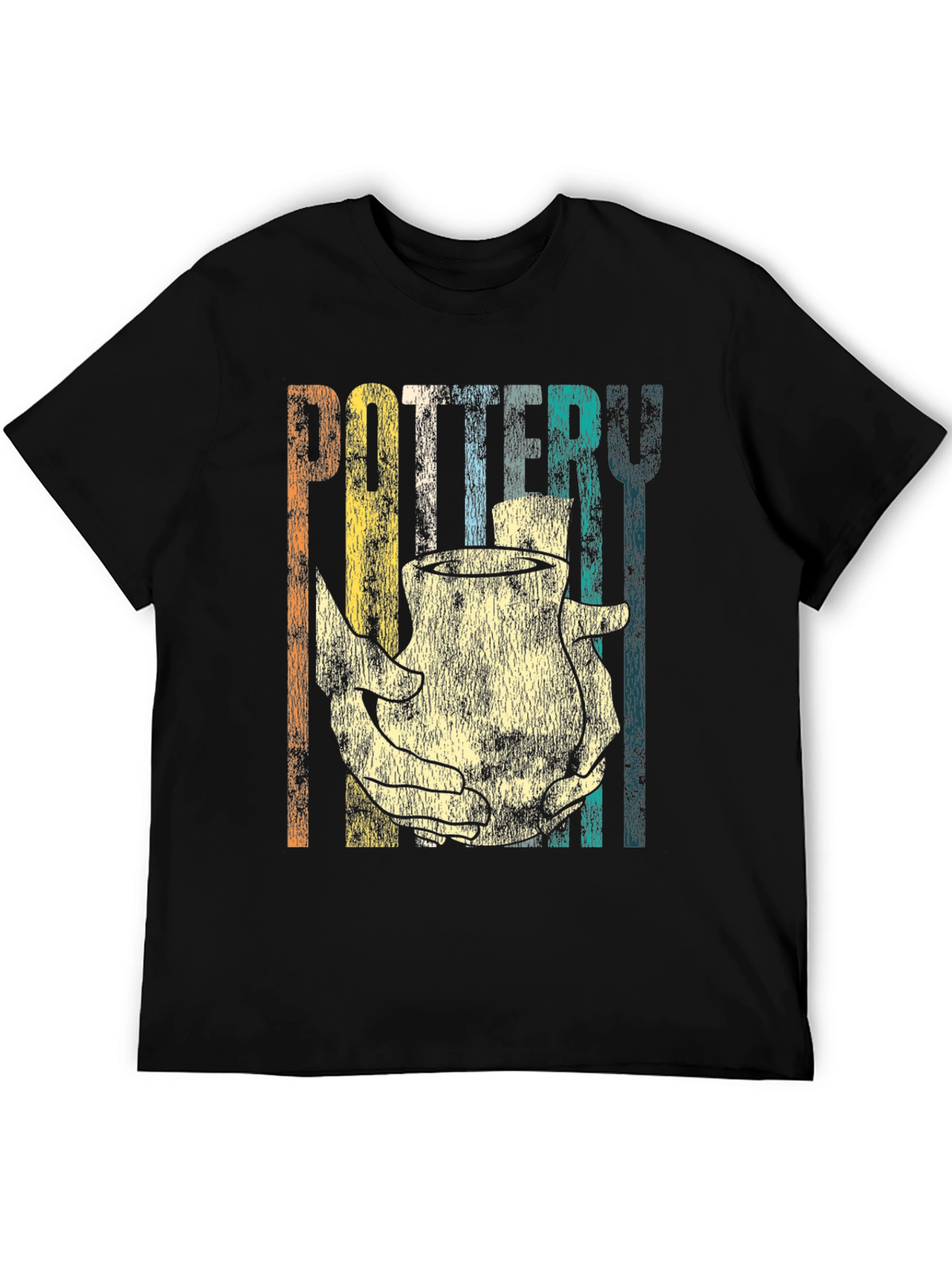 Black Retro Pottery T-Shirt for Craft Lovers view 5