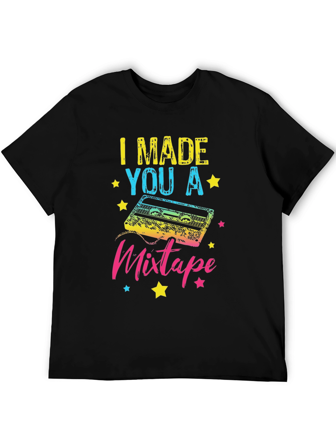Black I Made You A Mixtape T-Shirt - Retro 80s Nostalgia view 5
