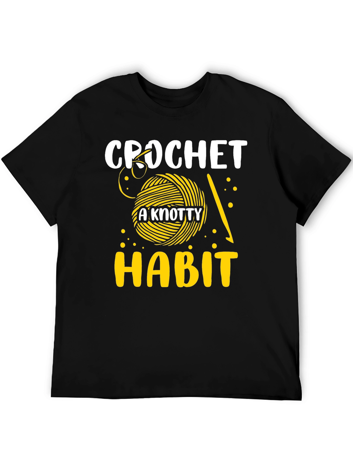Black Crochet A Knotty Habit Graphic Tee view 5