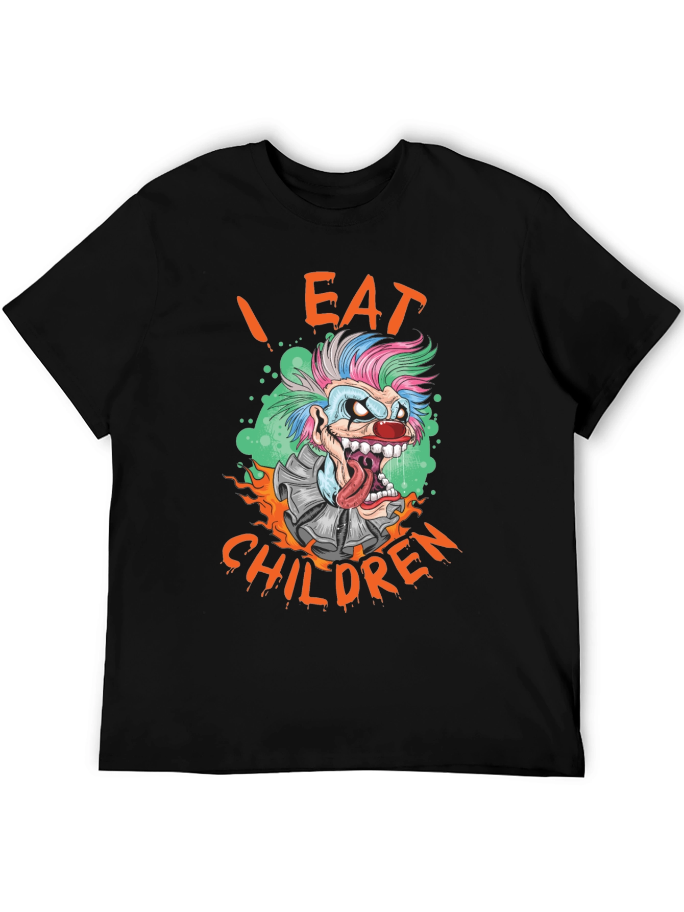 Black I Eat Children Clown Graphic T-Shirt view 5