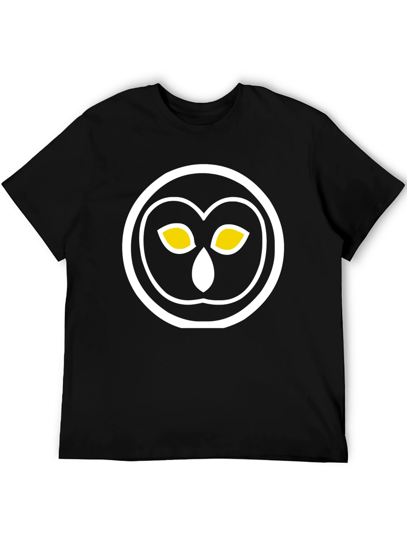 Black Owl Eyes Graphic Black T-Shirt - Soft Cotton Tee view 5