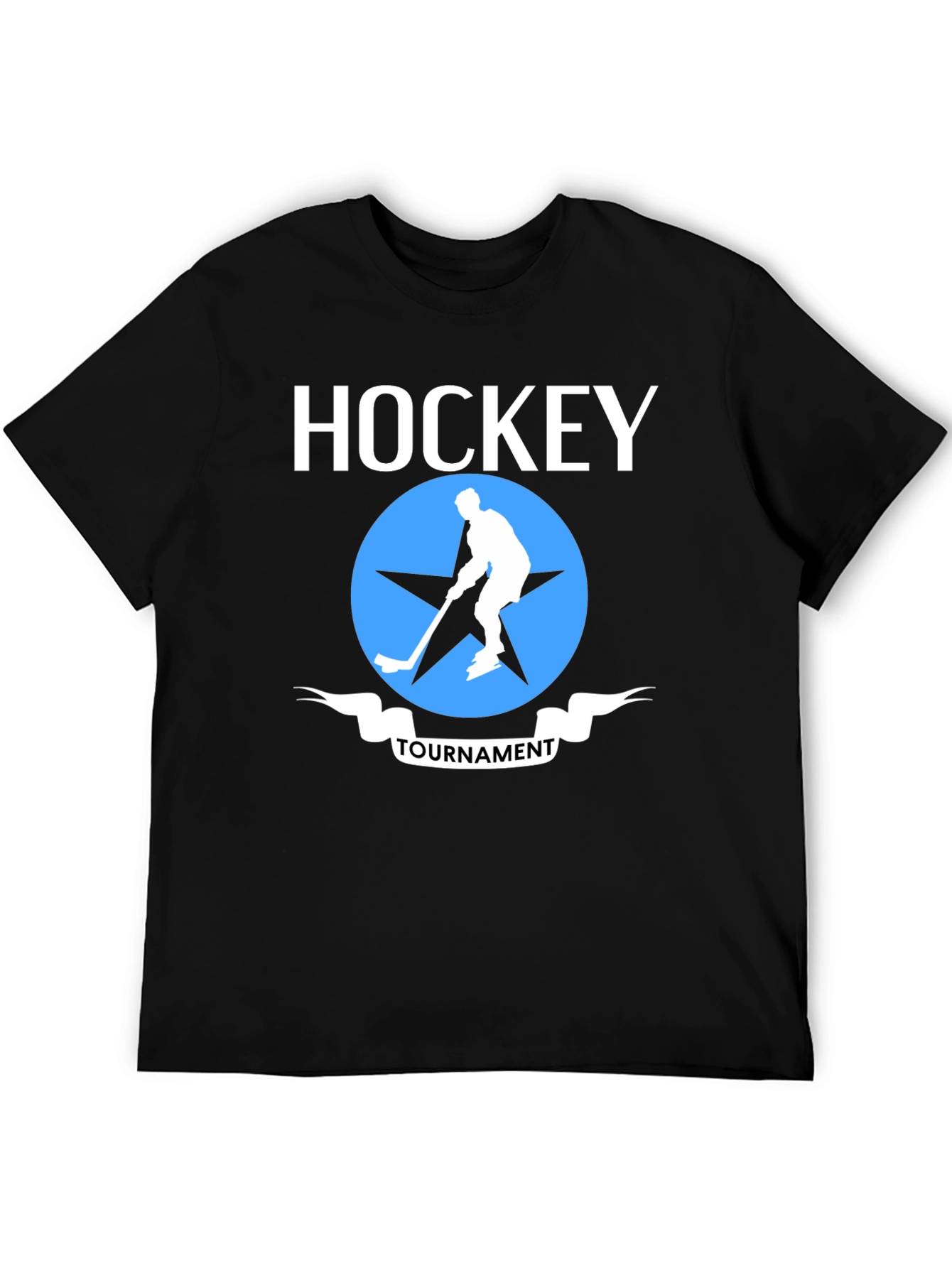 Black Hockey Tournament Graphic T-Shirt view 5
