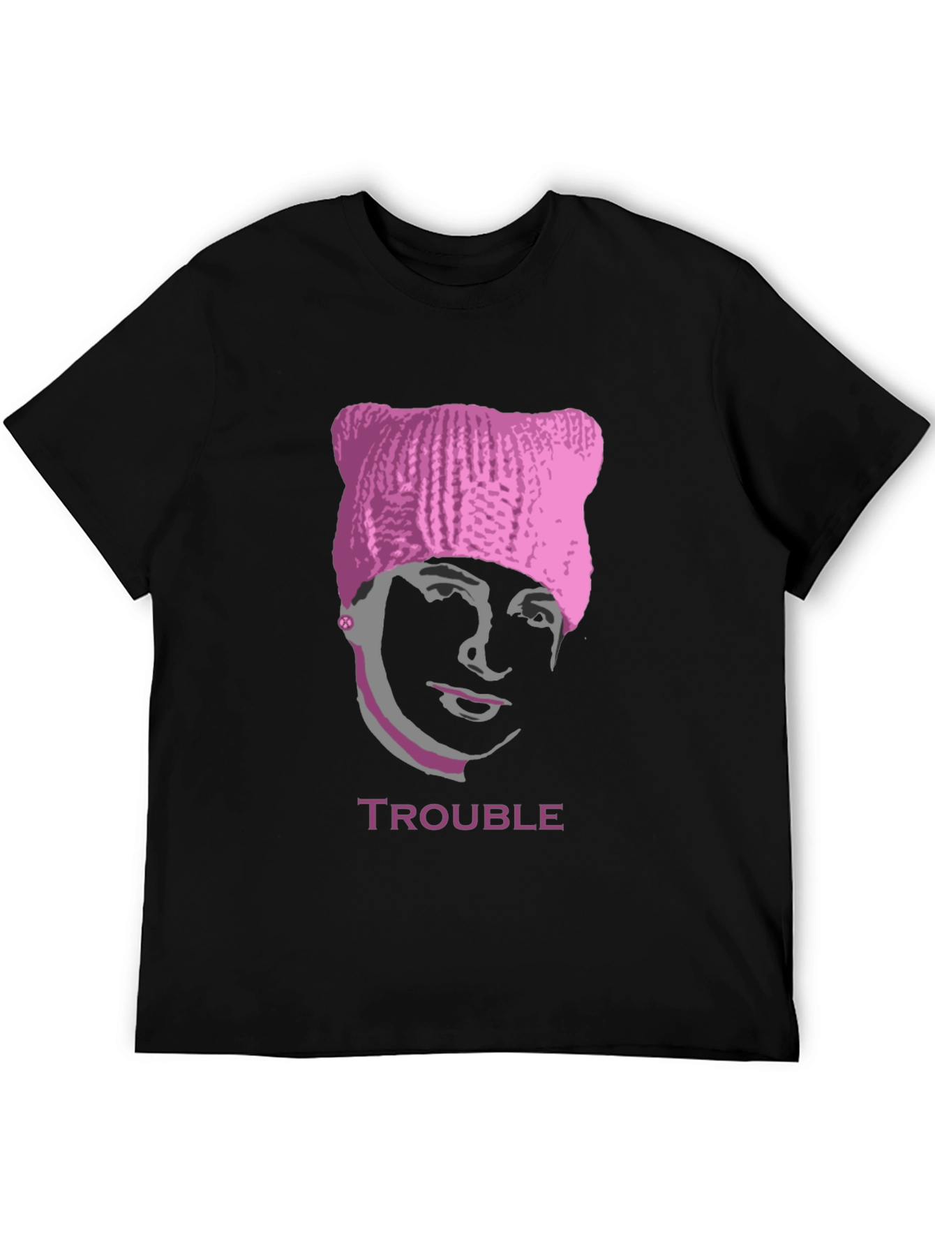 Trouble Pussyhat Tee - Unisex Graphic T-Shirt - 5