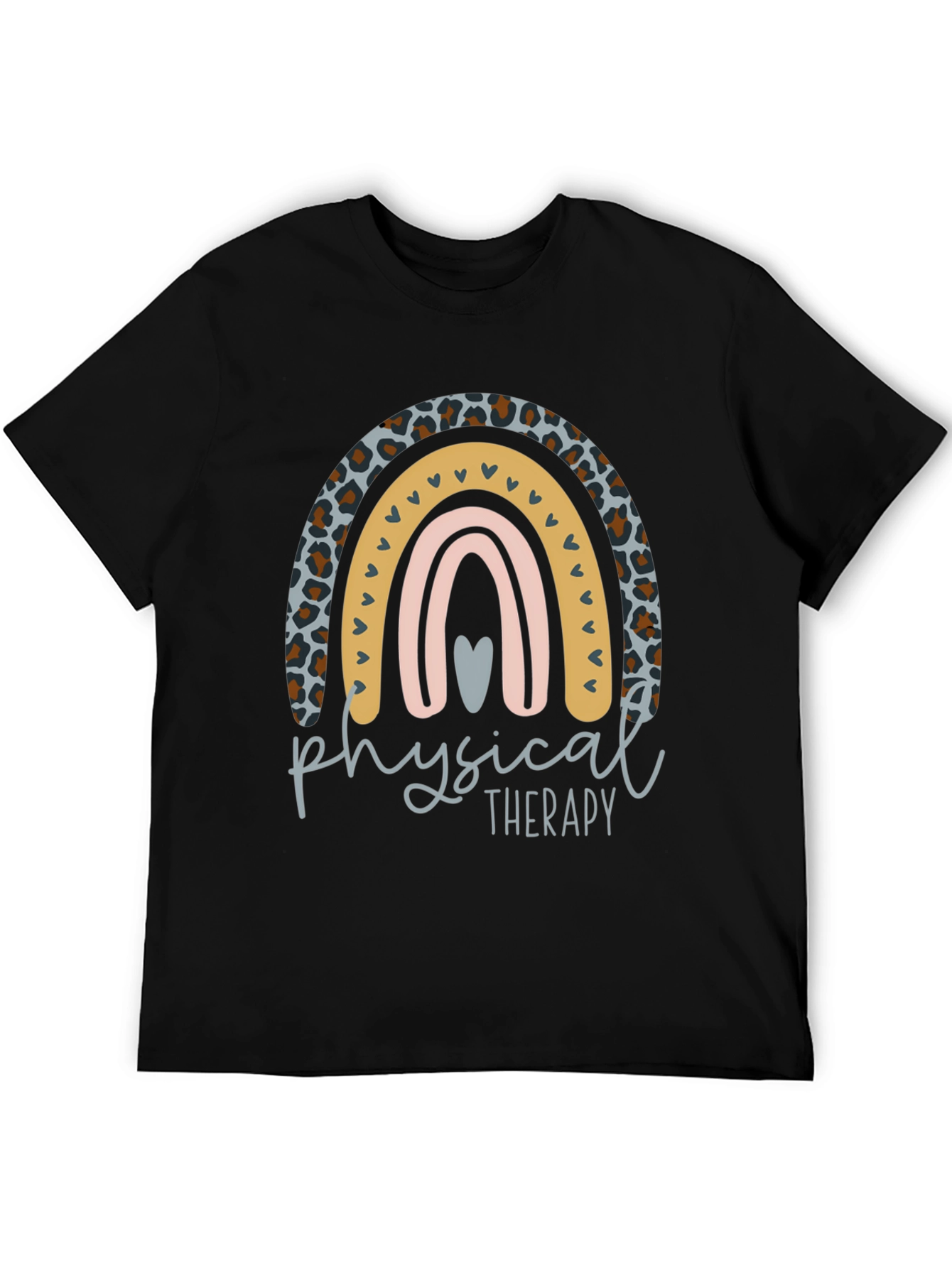 Black Physical Therapy Rainbow Graphic Tee view 5