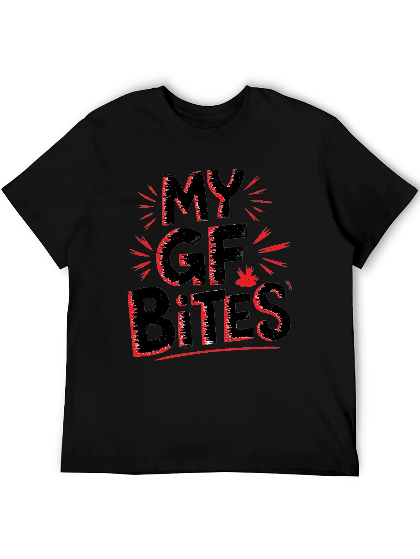 Black My GF Bites Graphic Tee - Funny Sarcastic T-Shirt view 5