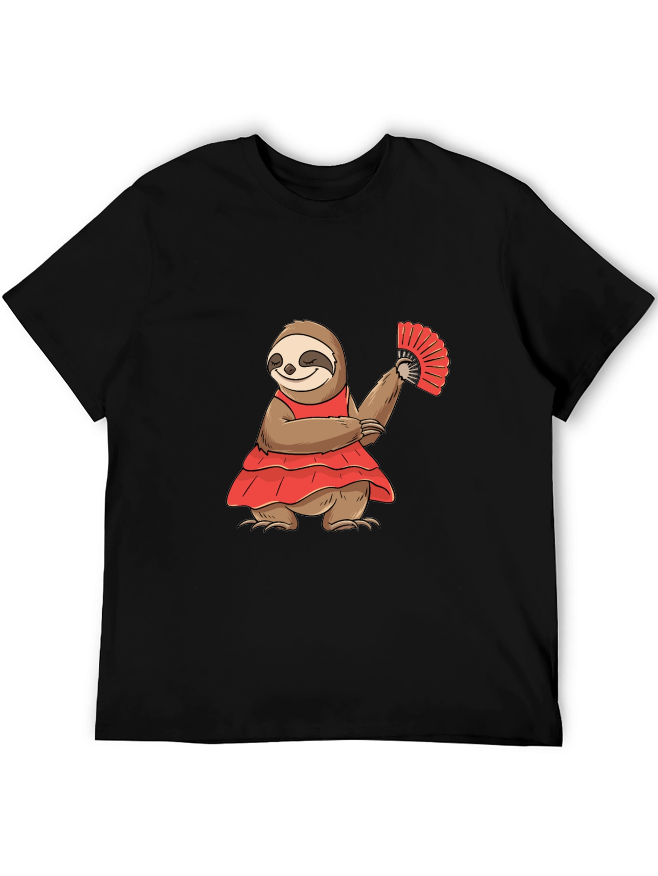 Black Sloth Flamenco Dancer Graphic T-Shirt view 5