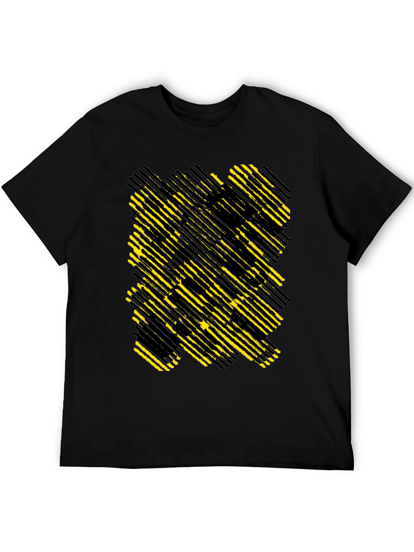 Black Abstract Geometric T-Shirt - Modern Graphic Tee view 5