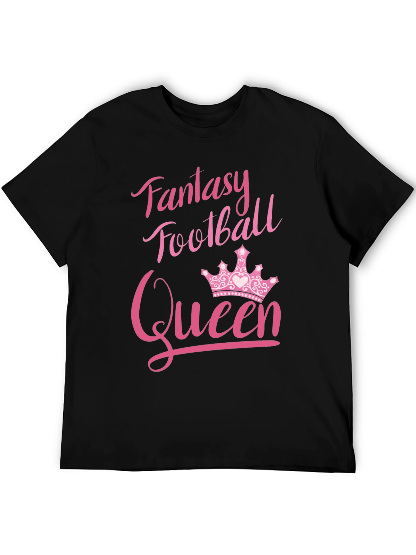 Black Fantasy Football Queen T-Shirt view 5
