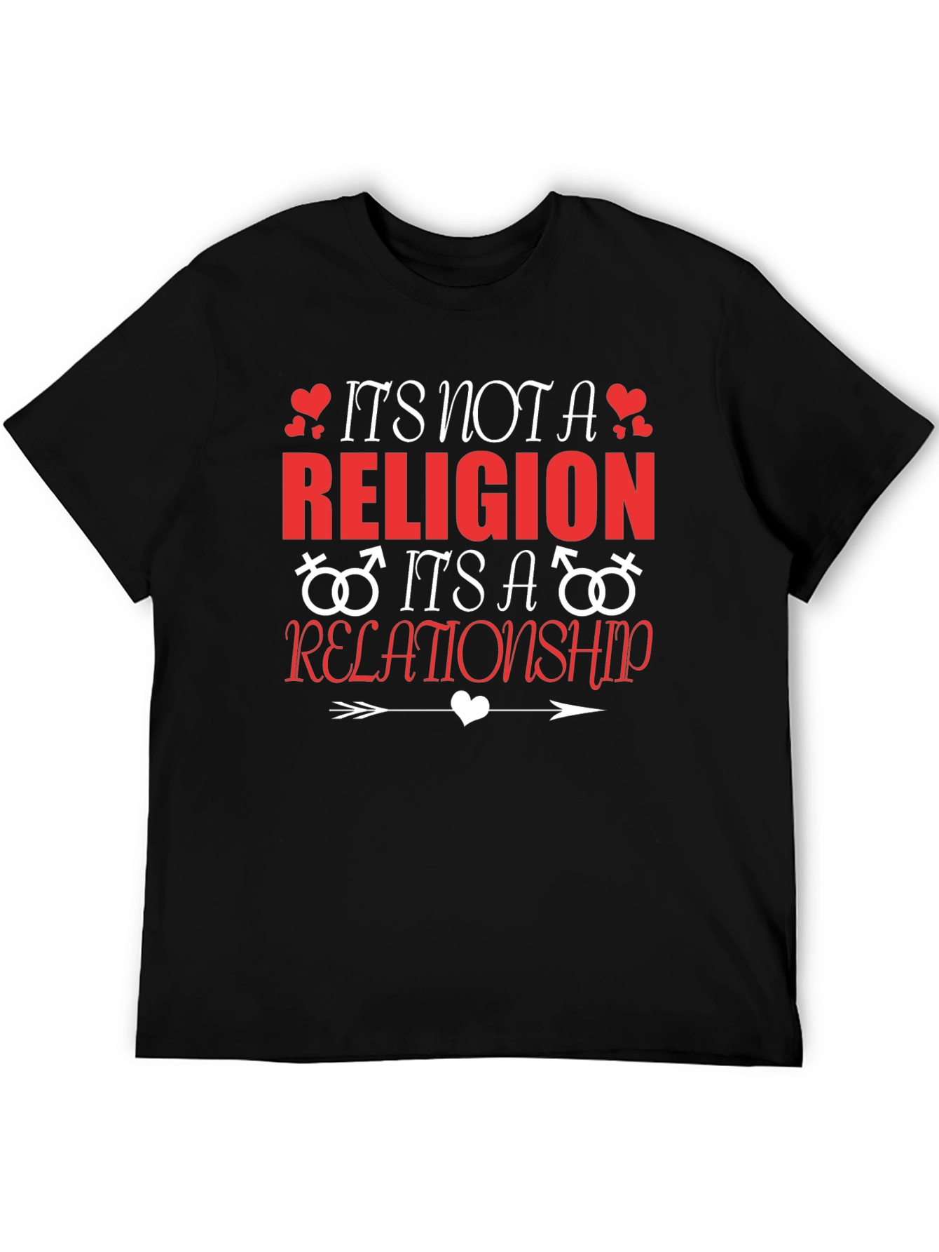 Black It's Not A Religion Relationship T-Shirt view 5