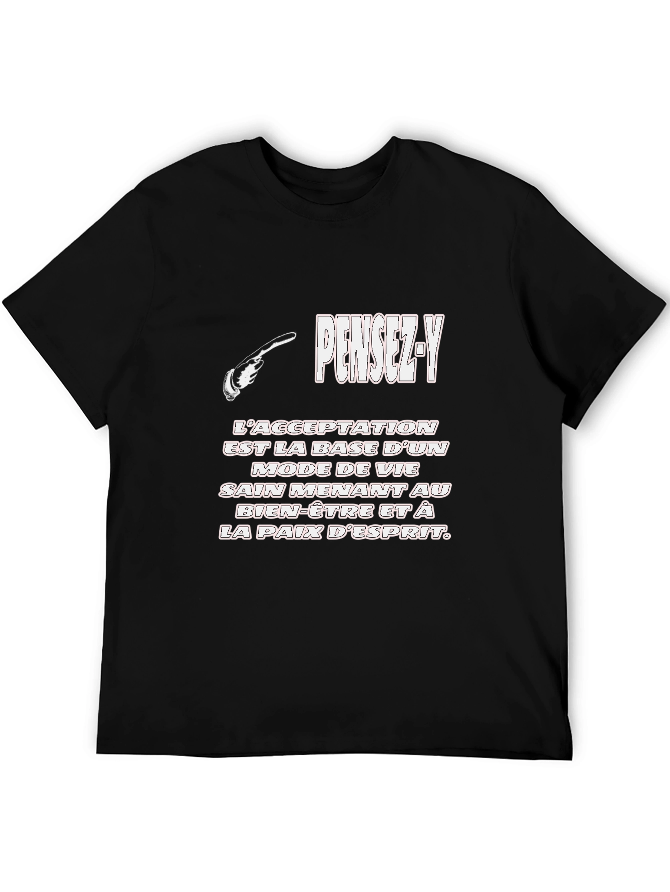 Black Pensez-Y Graphic Tee - Acceptance & Peace of Mind view 5