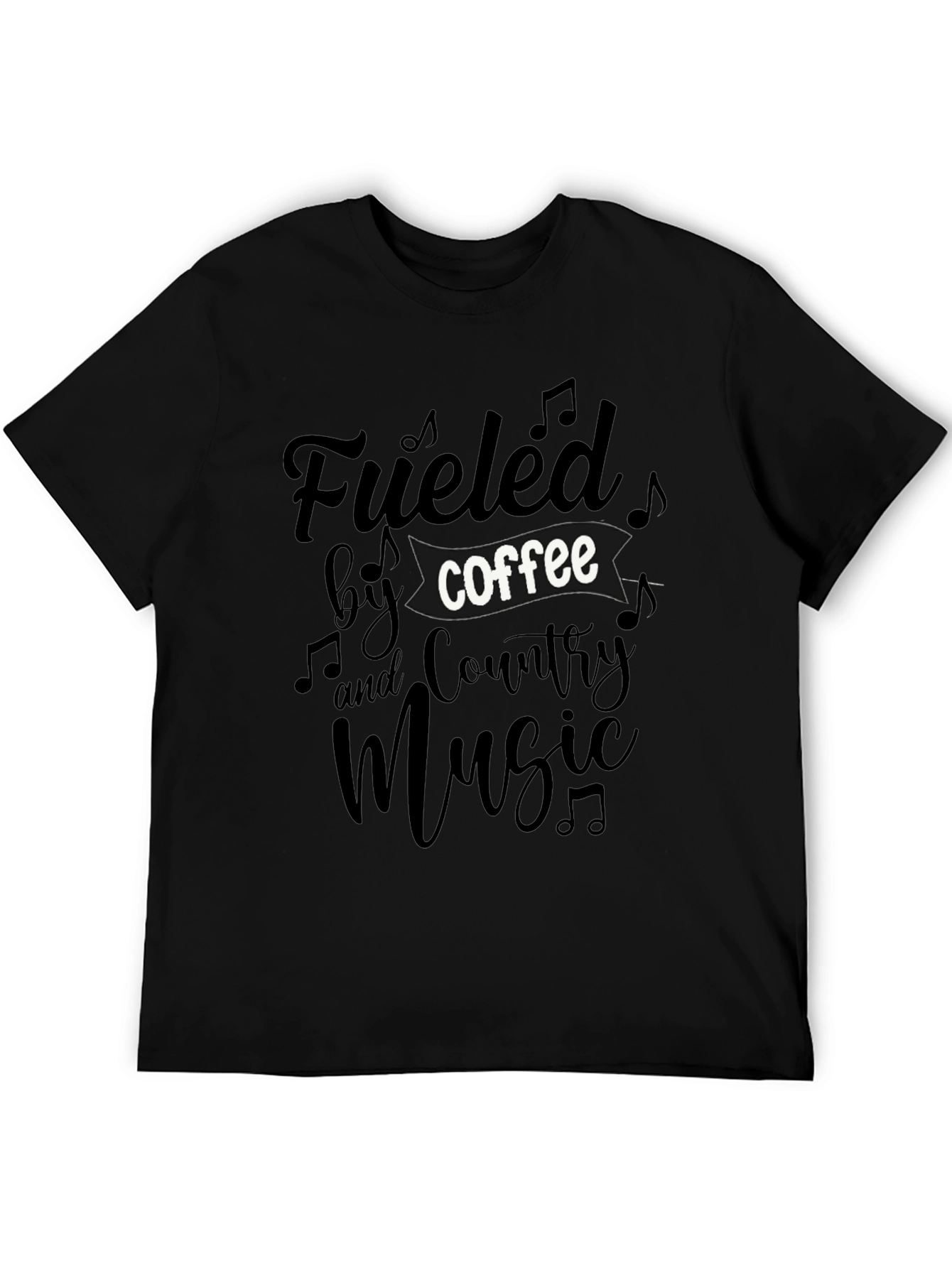 Black Fueled by Coffee & Country Music Graphic Tee view 5