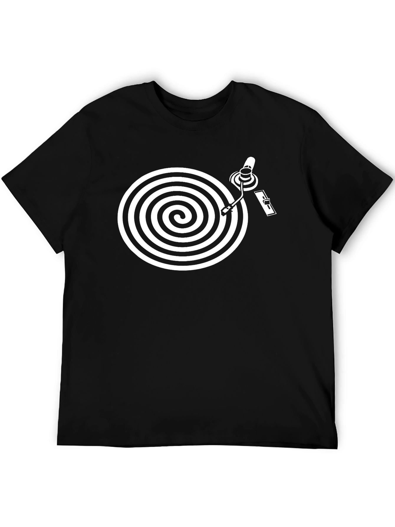 Black Retro Vinyl Turntable Graphic Tee view 5