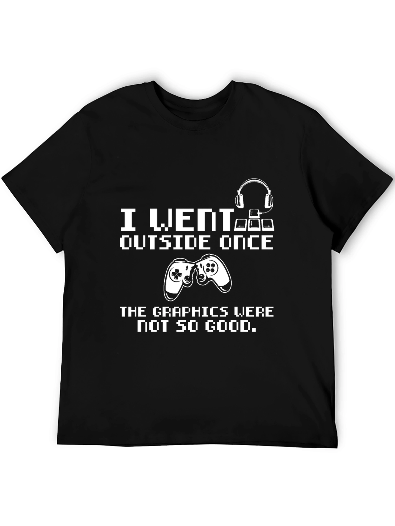 Black Gamer Humor T-Shirt - I Went Outside Once view 5