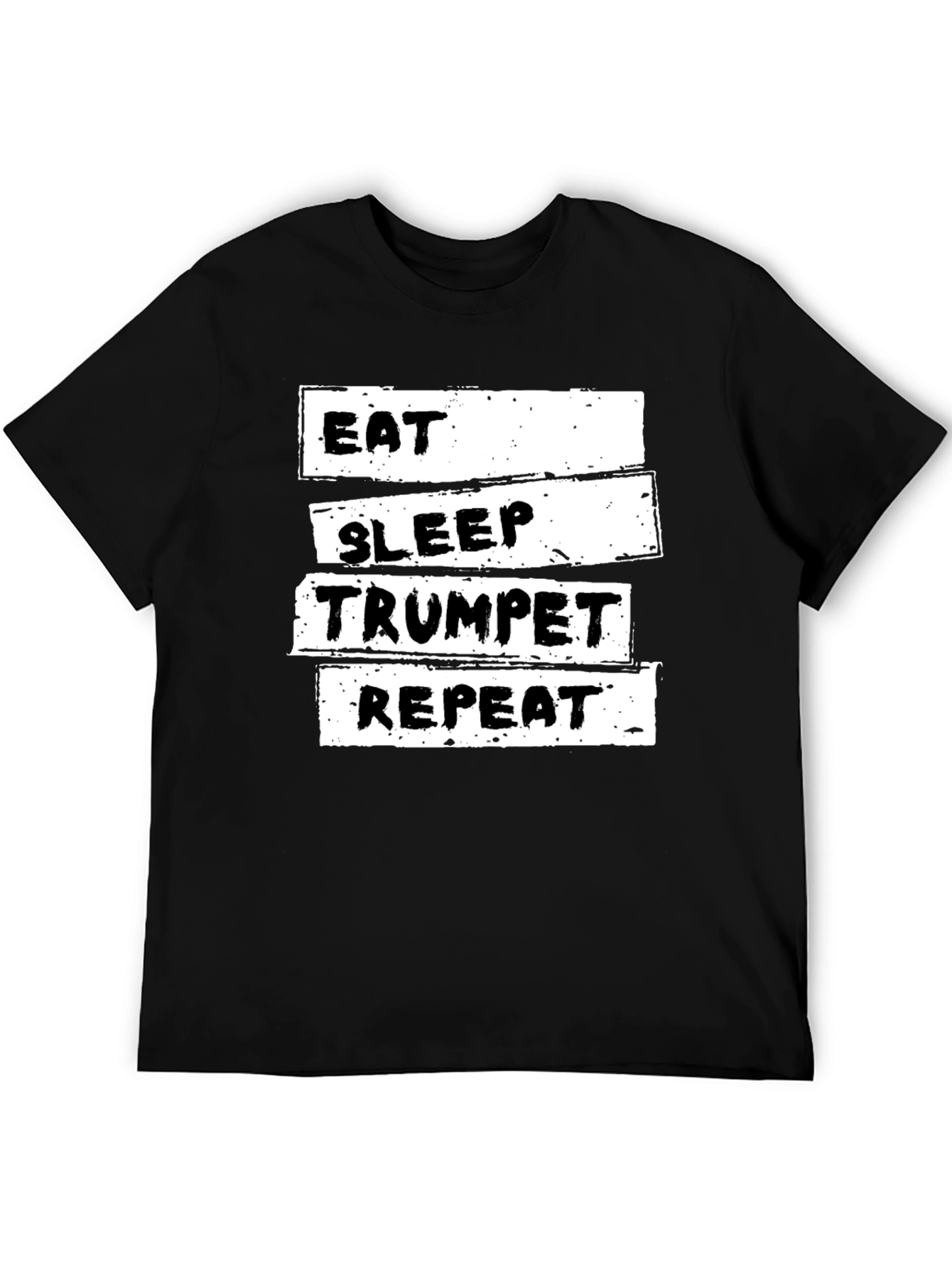 Black Eat Sleep Trumpet Repeat T-Shirt view 5