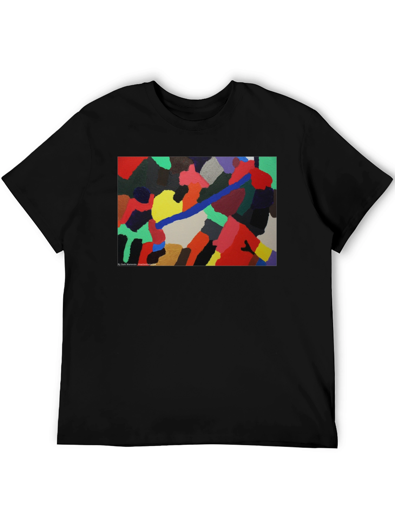 Black Abstract Art Print Black T-Shirt view 5