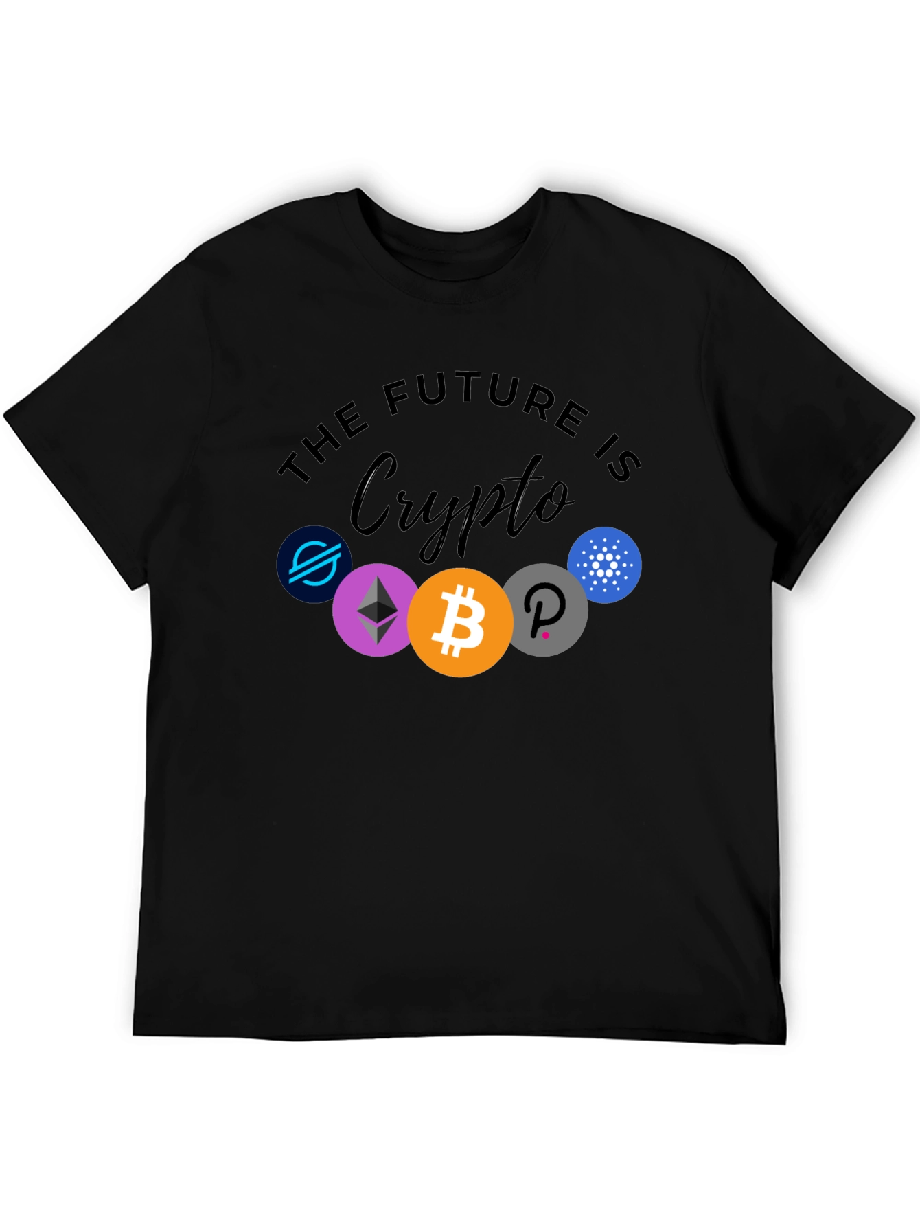 Black The Future is Crypto Black Graphic Tee view 5