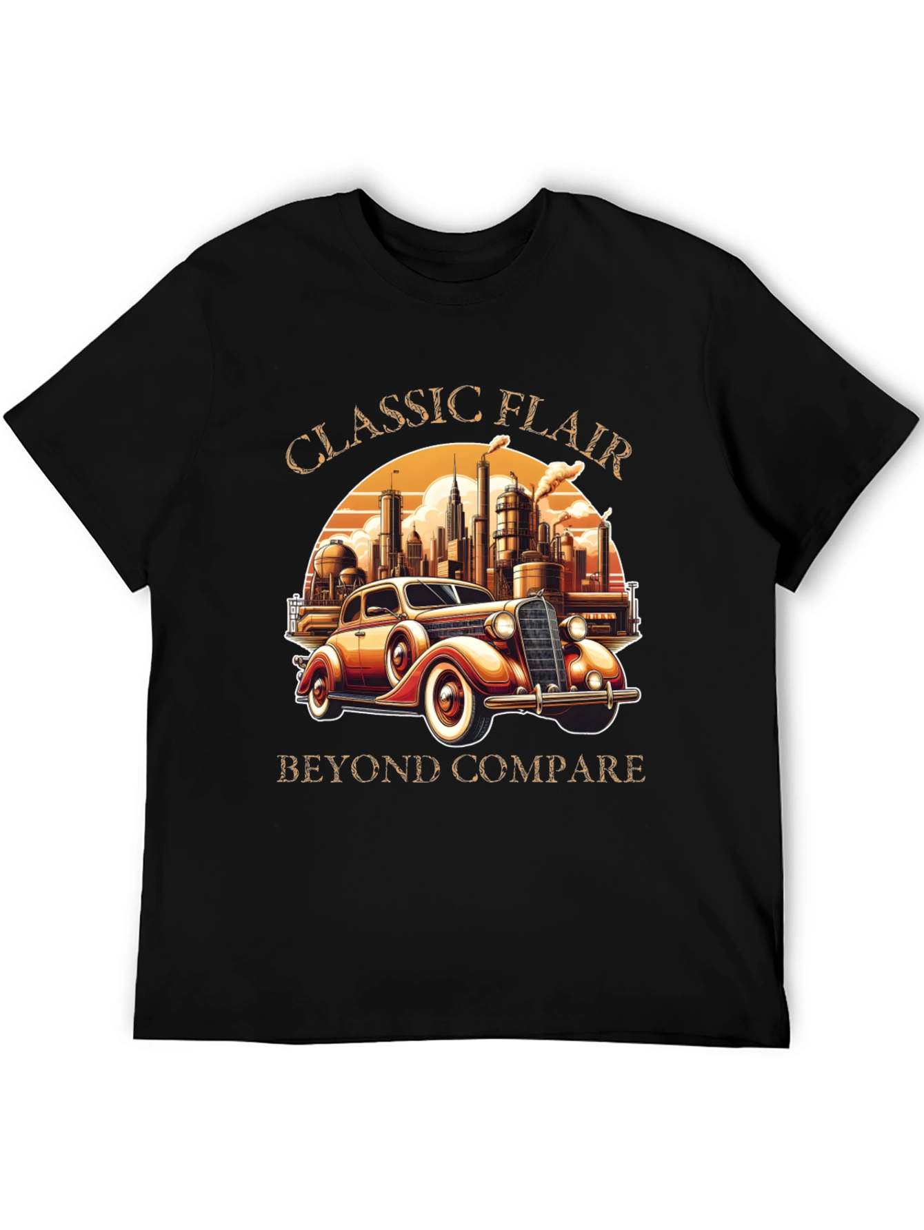 Black Classic Flair Car Graphic T-Shirt view 5