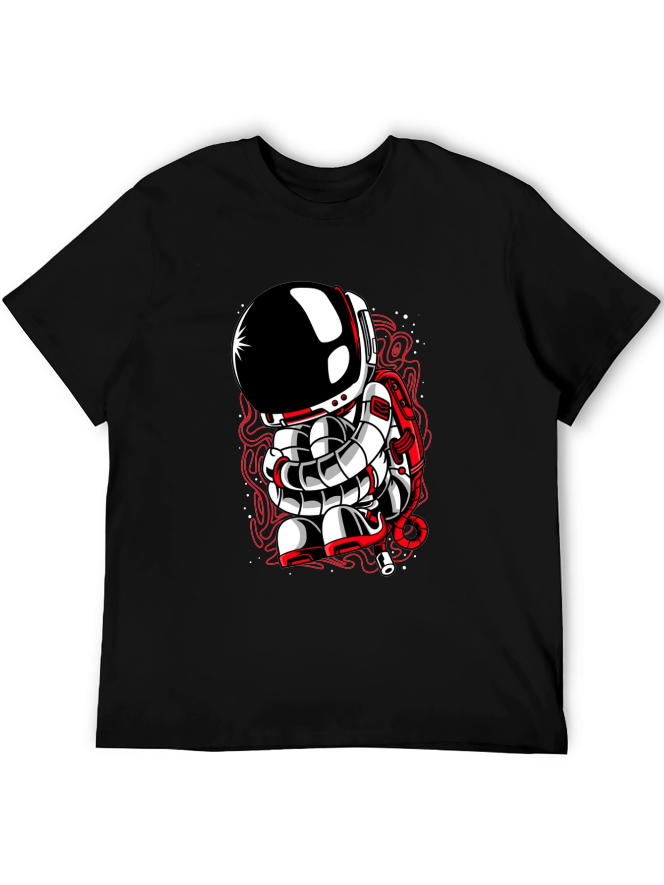 Black Astronaut Graphic Tee - Unique Spaceman Design view 5