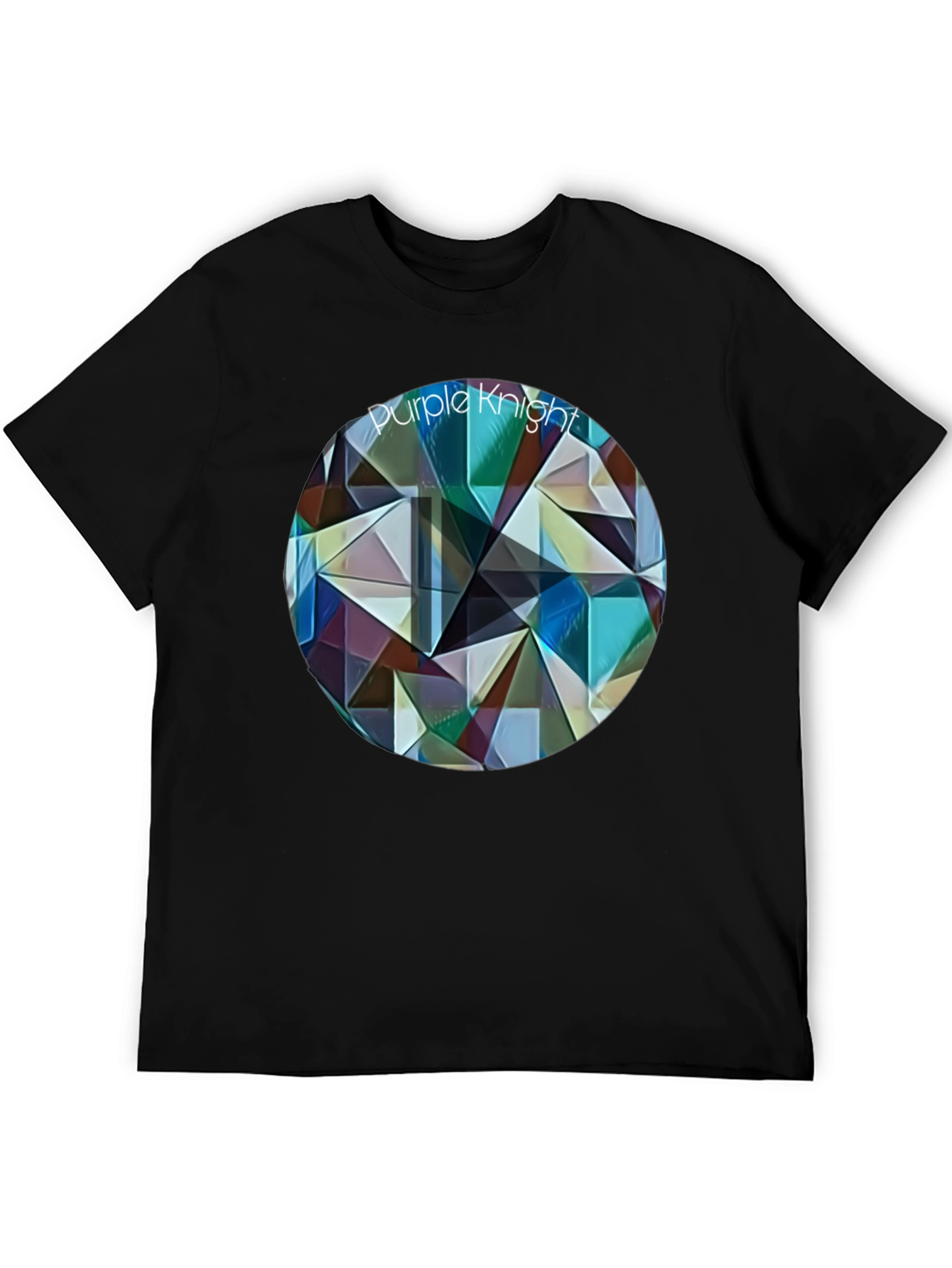 Black Purple Knight Geometric T-Shirt - Modern Artistic Design view 5