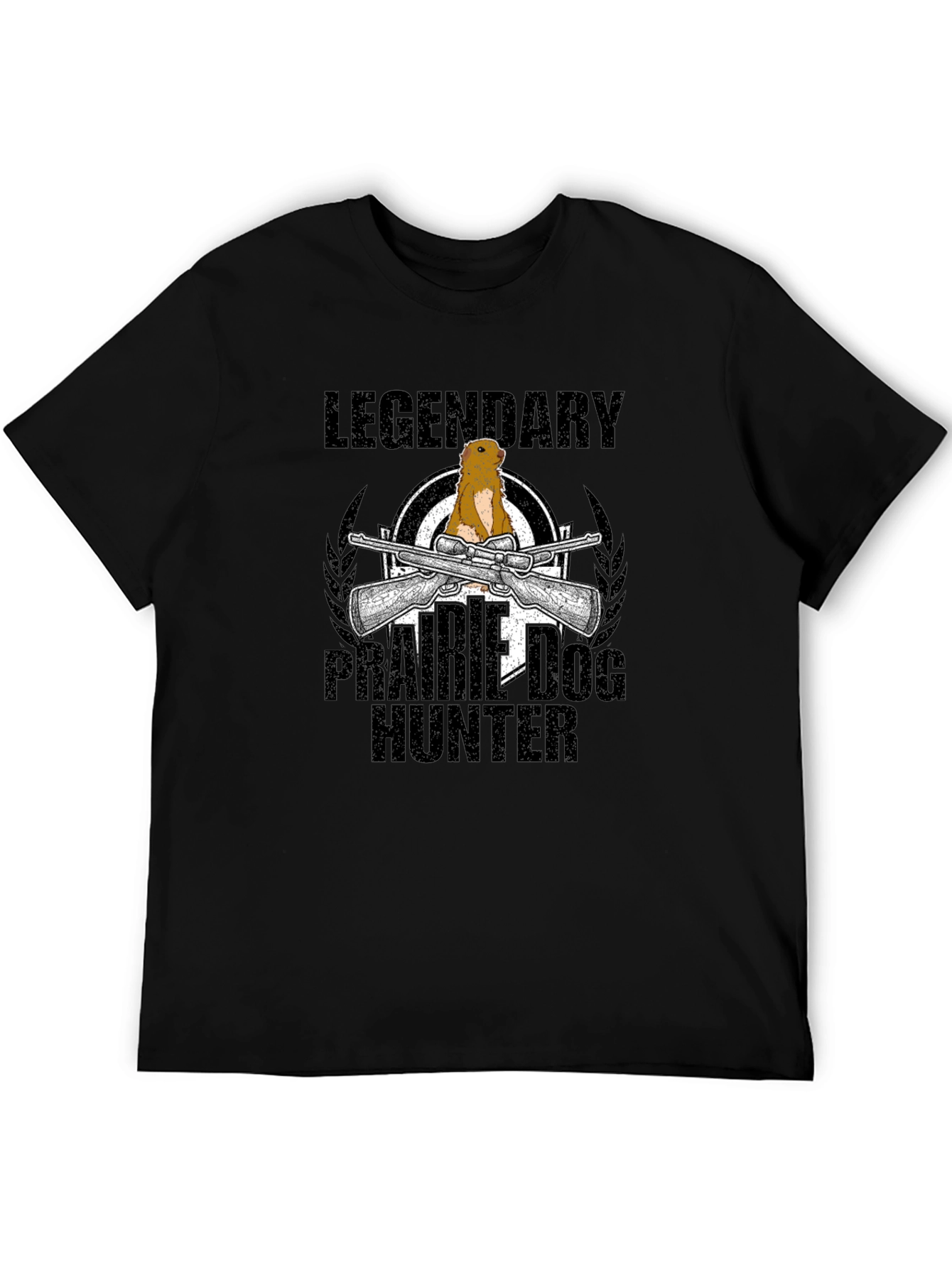 Black Legendary Prairie Dog Hunter Black T-Shirt view 5