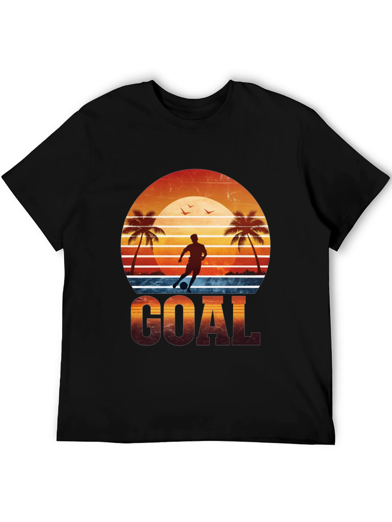 Black Goal Graphic Tee - Soccer Beach Design view 5