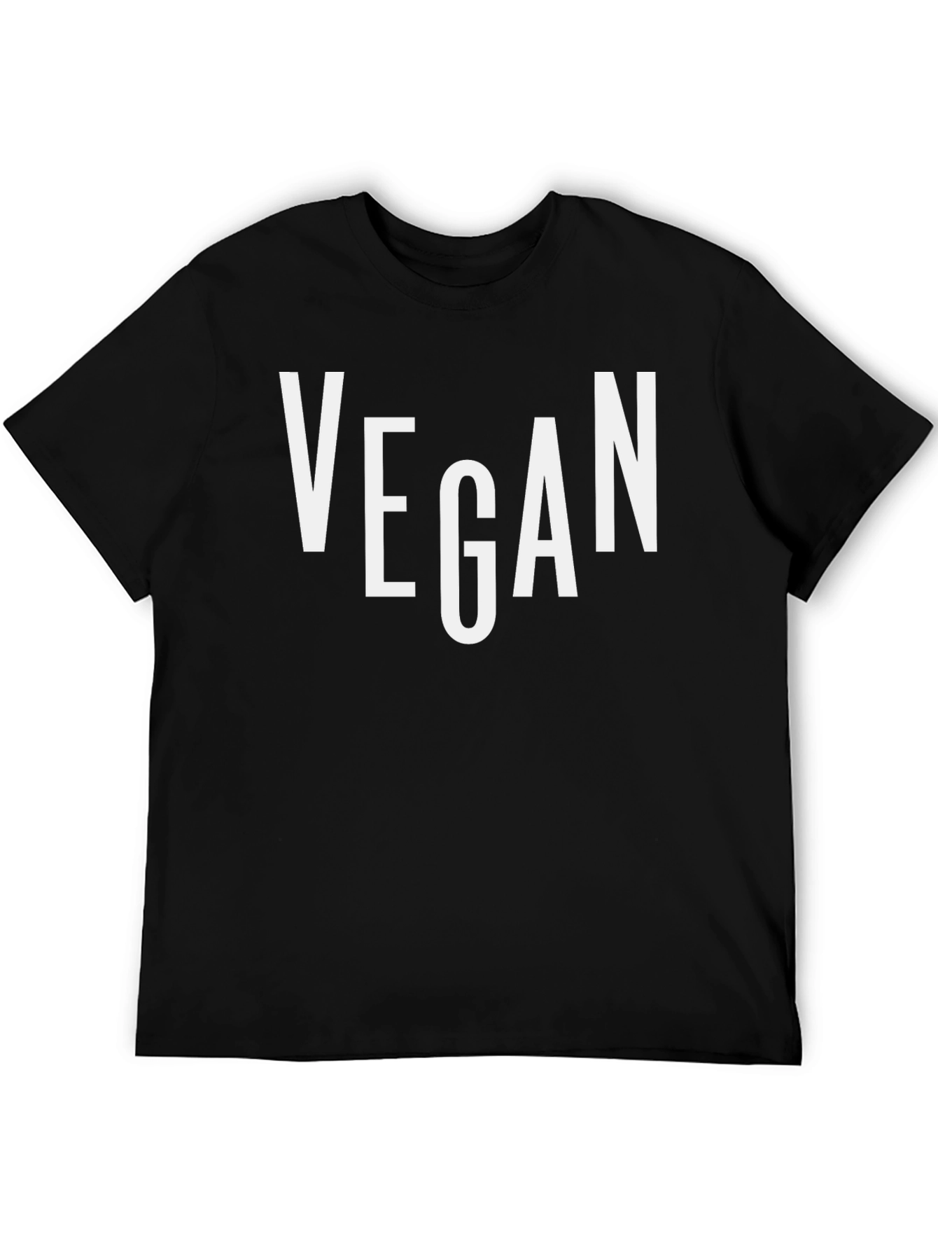 Black Vegan Statement T-Shirt - Bold White Lettering view 5