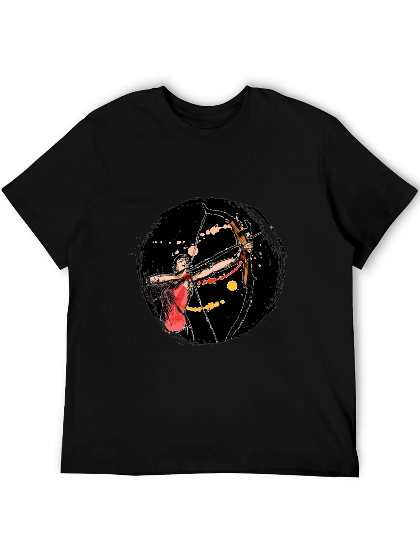 Black Archery T-Shirt: Black Cotton Archer Tee view 5
