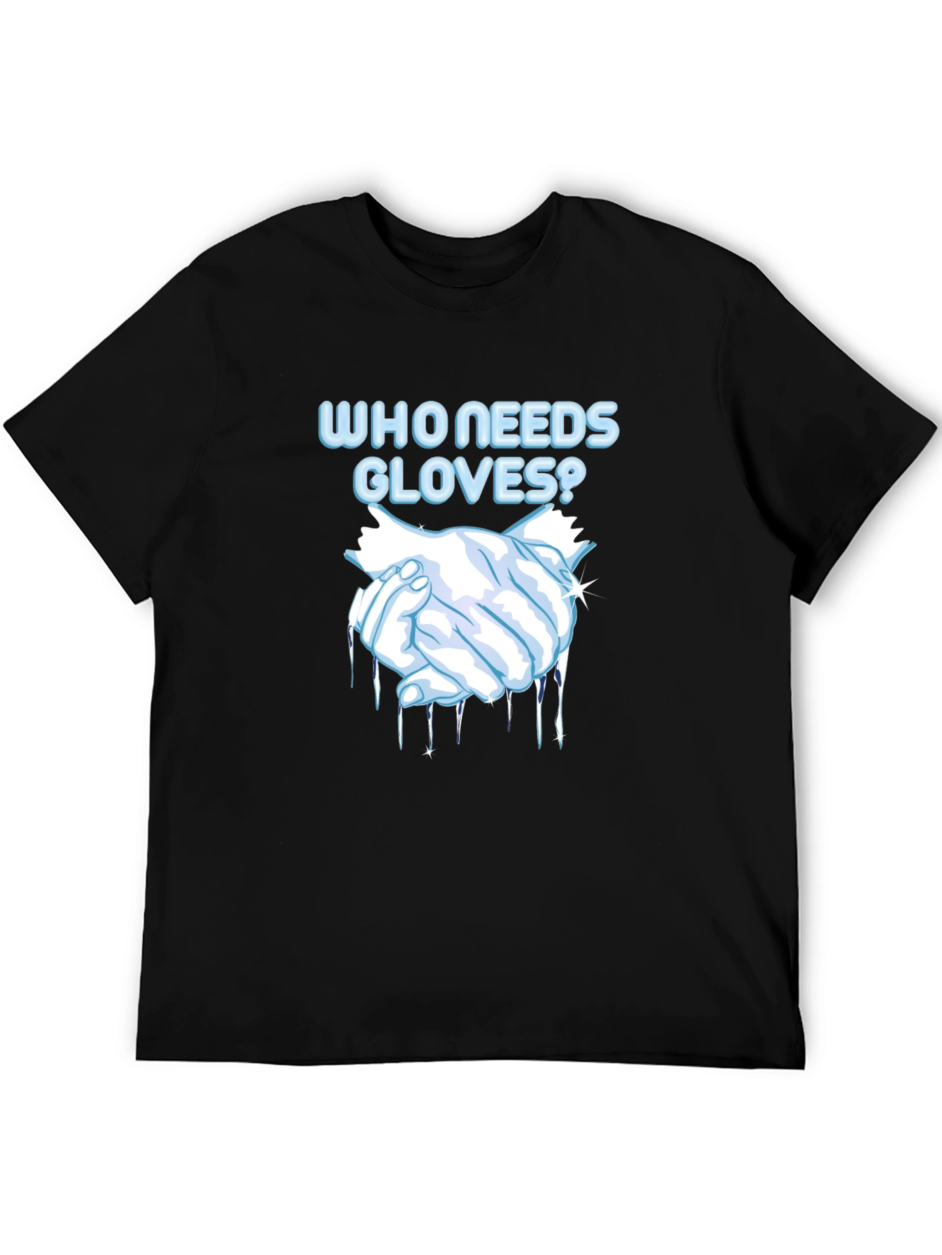 Black Who Needs Gloves? Graphic Tee view 5