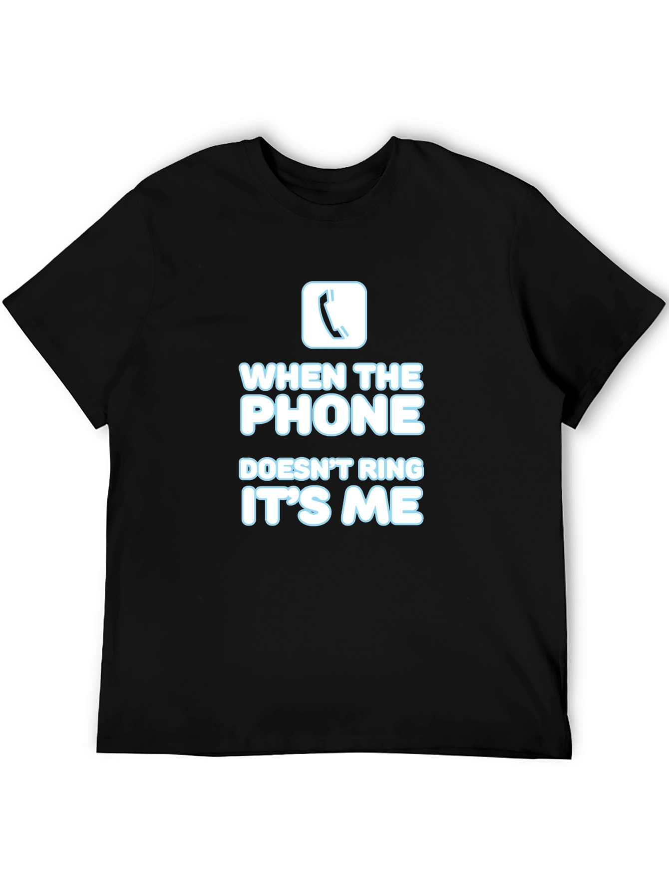 Black Funny Phone Graphic T-Shirt view 5