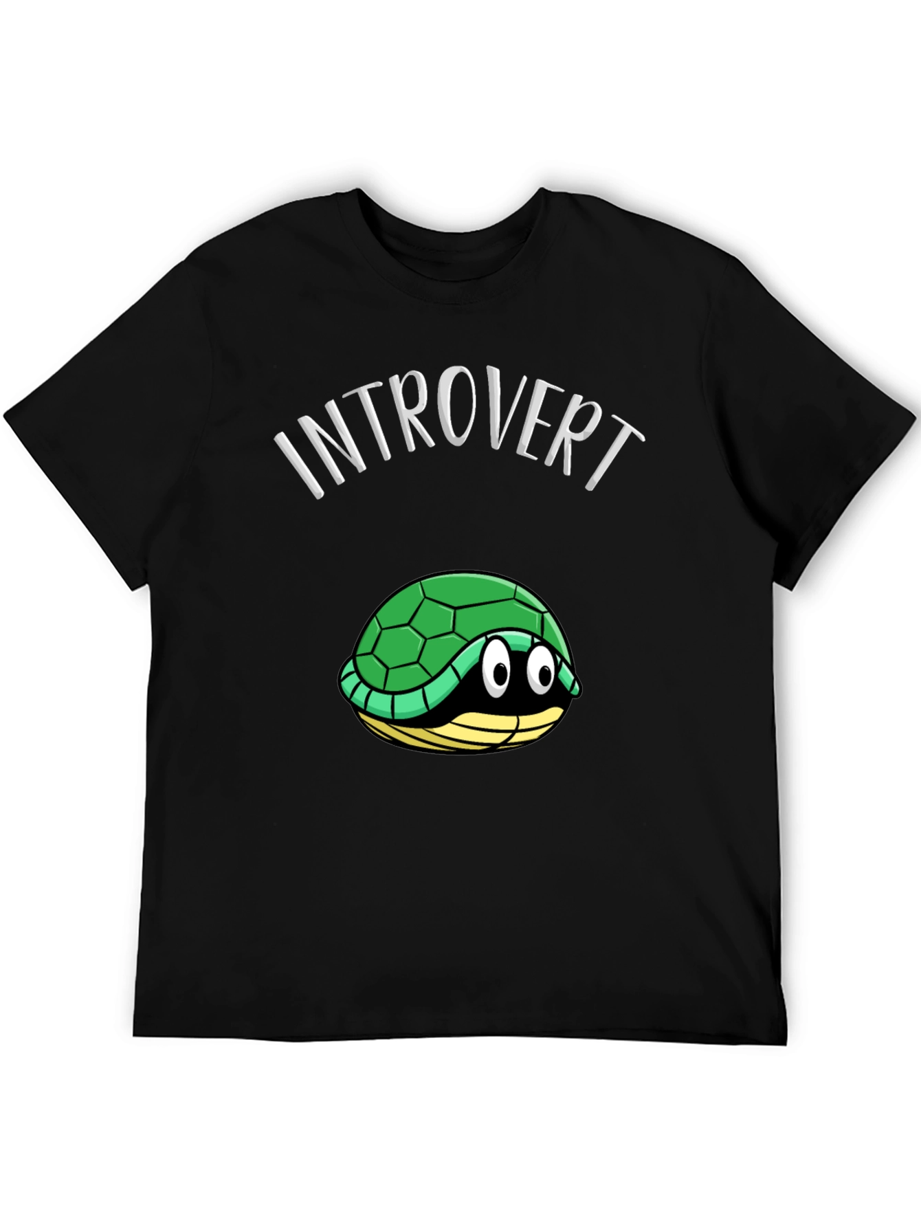 Black Introvert Turtle T-Shirt Funny Graphic Tee view 5