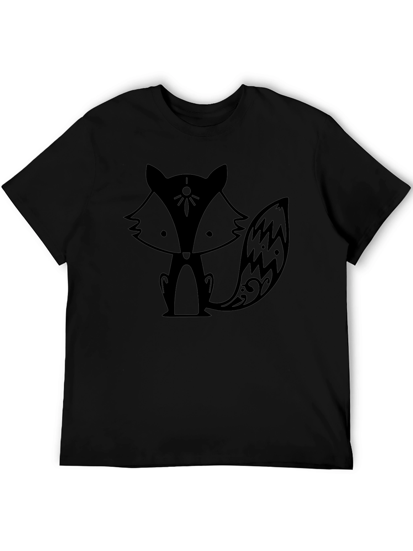 Black Fox Graphic Print Black T-Shirt view 5