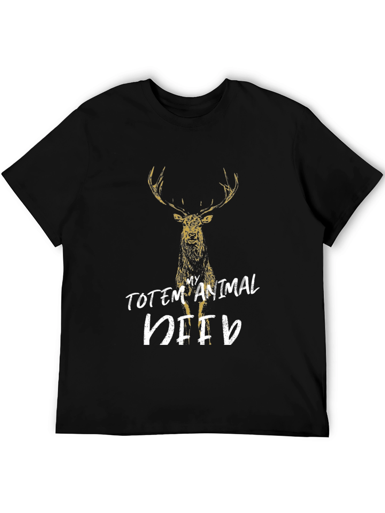 Black My Totem Animal Deer T-Shirt view 5