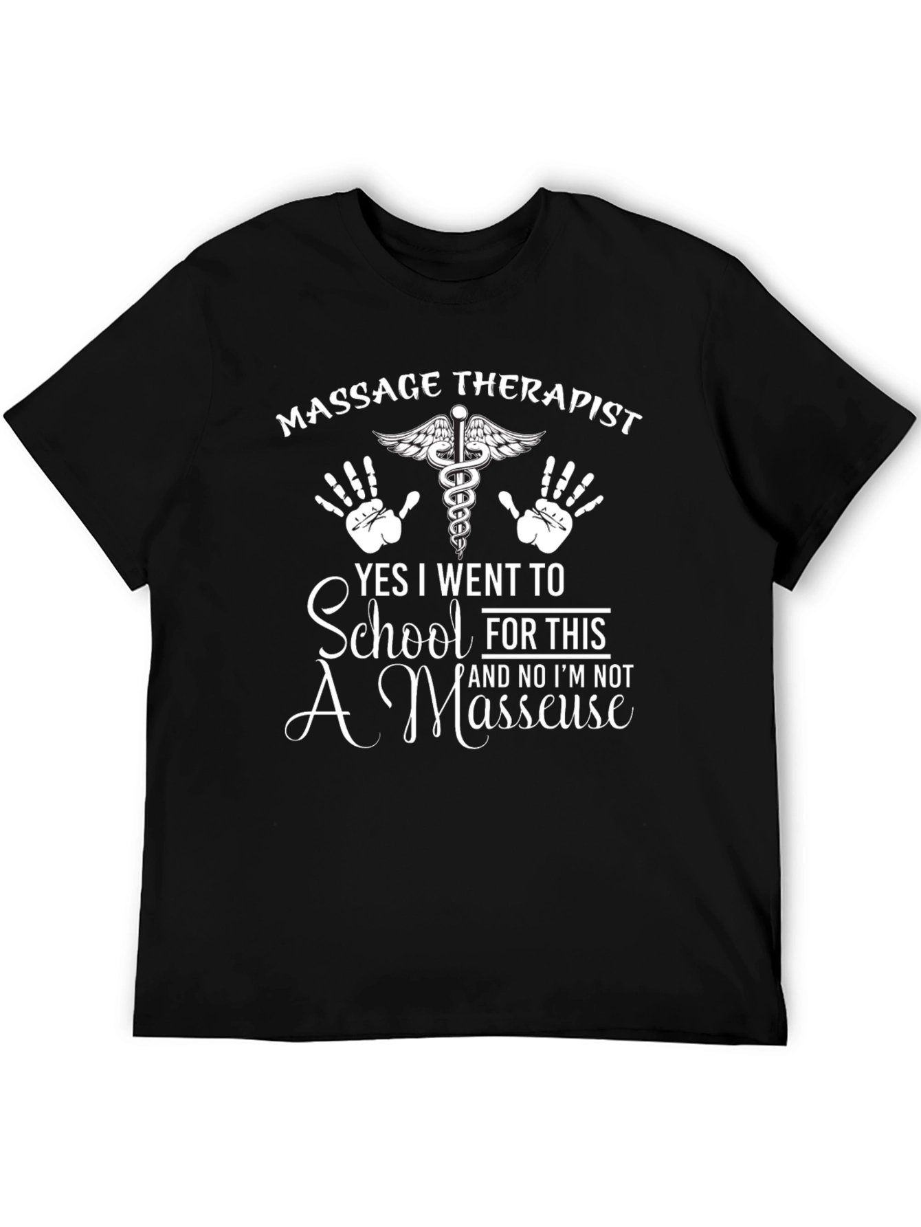 Black Massage Therapist T-Shirt - Funny Profession Tee view 5