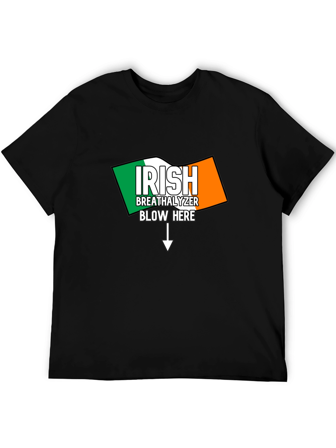 Black Irish Breathalyzer Blow Here T-Shirt view 5