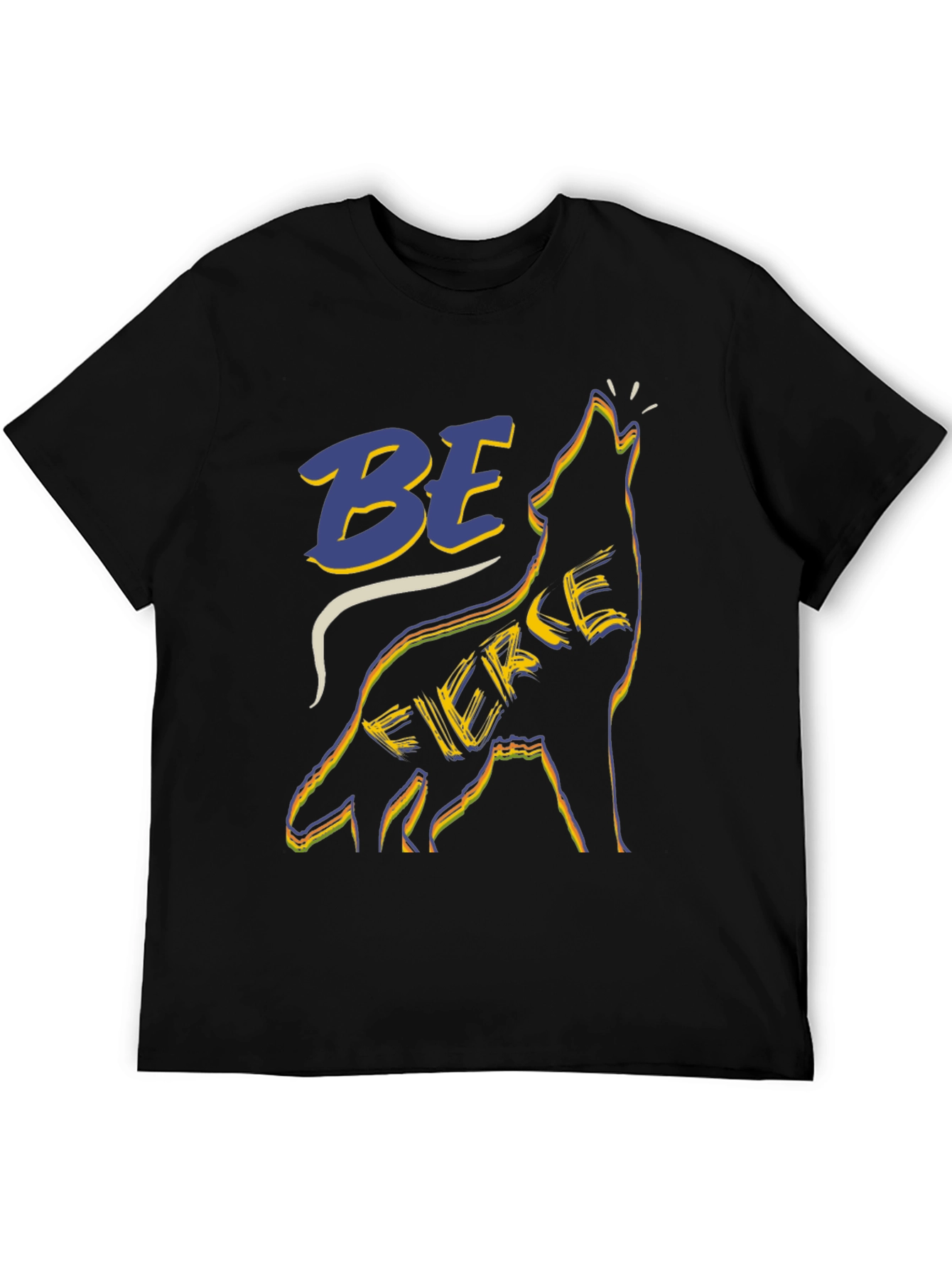 Black Be Fierce Wolf Graphic Tee - Black view 5