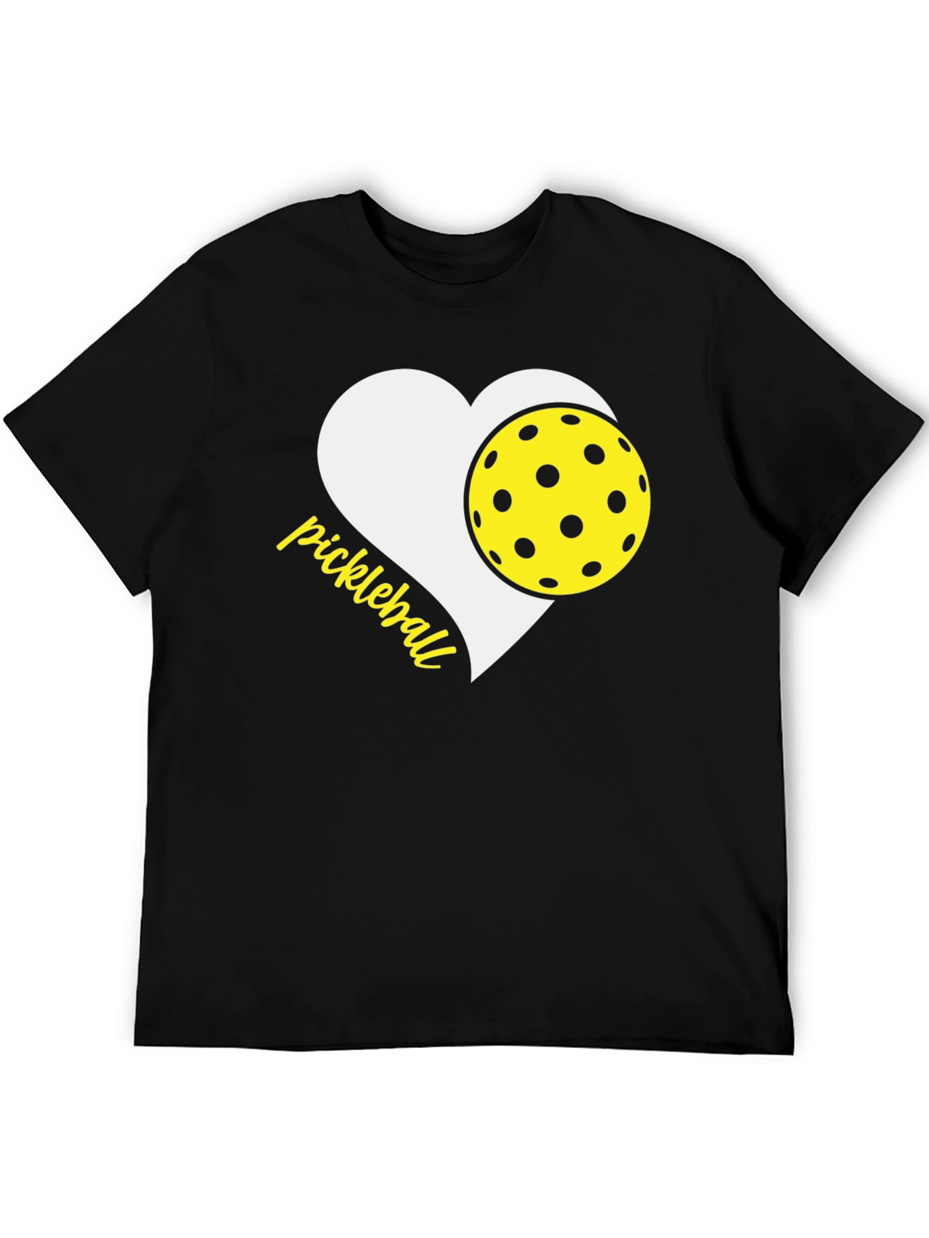 Black Pickleball Heart T-Shirt - Love the Game! view 5