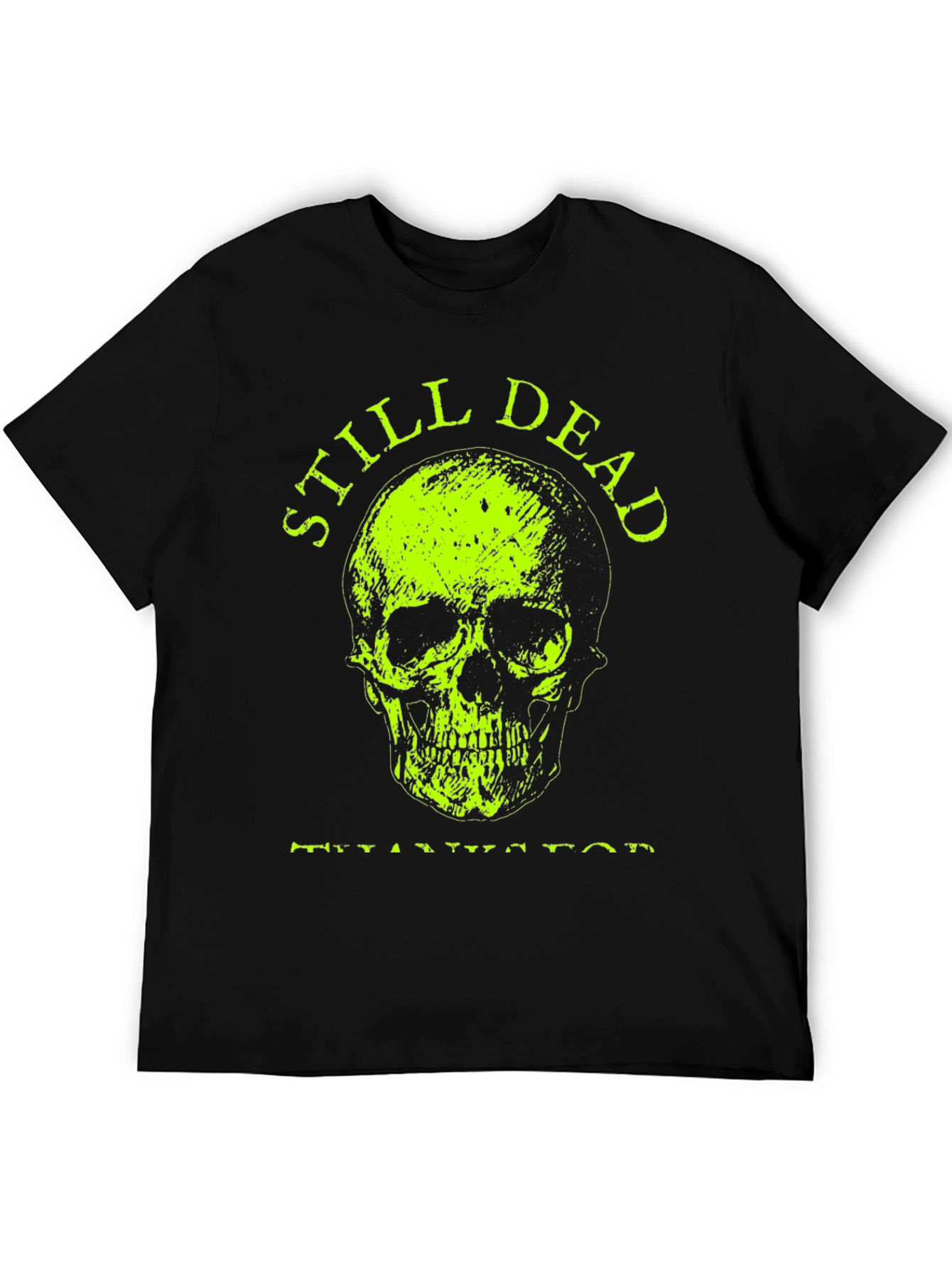 Black Still Dead Skull Graphic T-Shirt - Black view 5