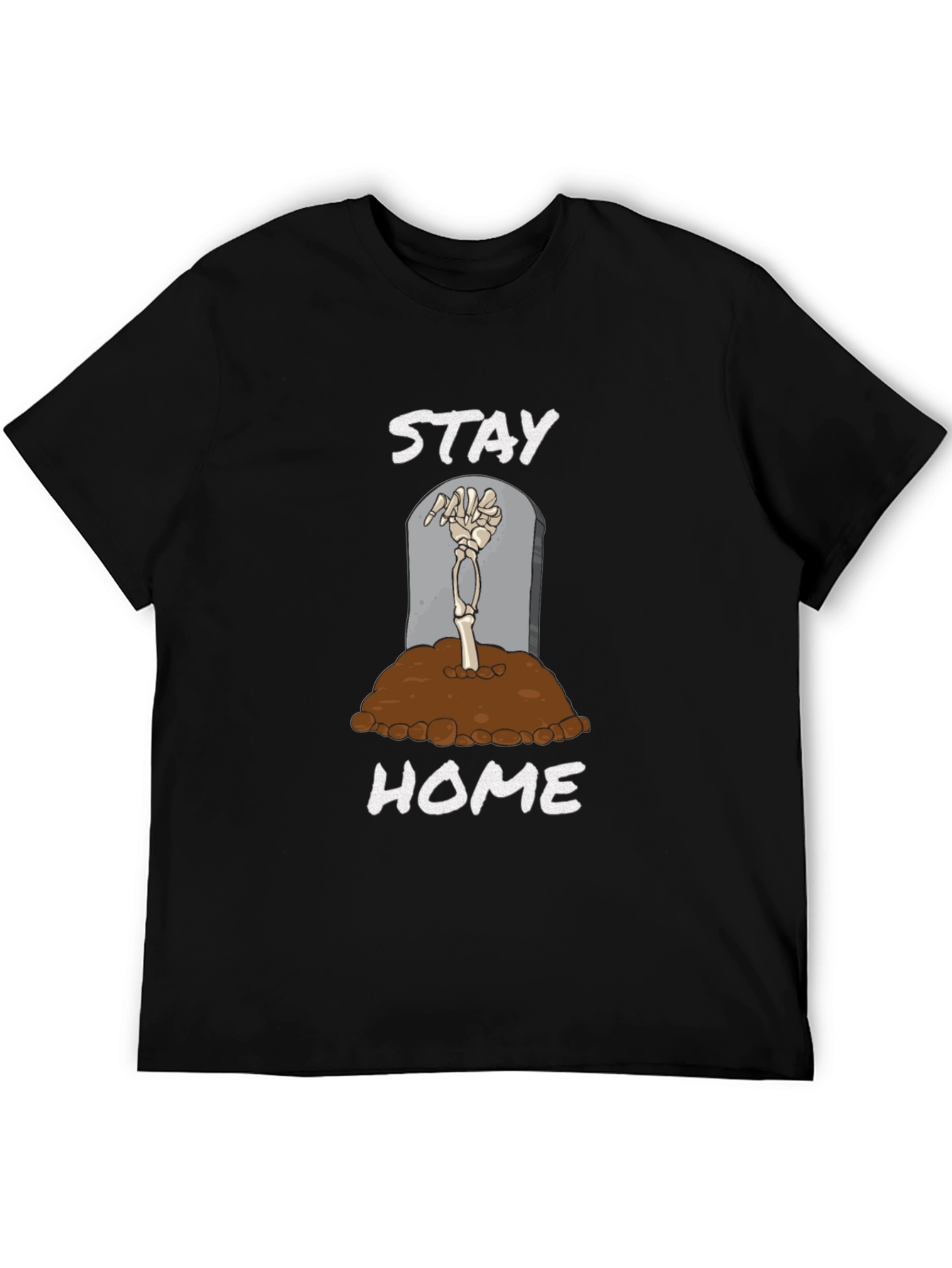 Black Stay Home Skeleton Hand T-Shirt view 5