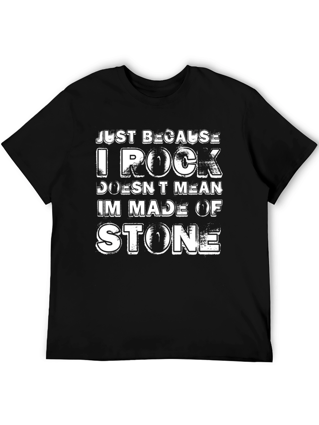 Black Just Because I Rock Funny T-Shirt view 5