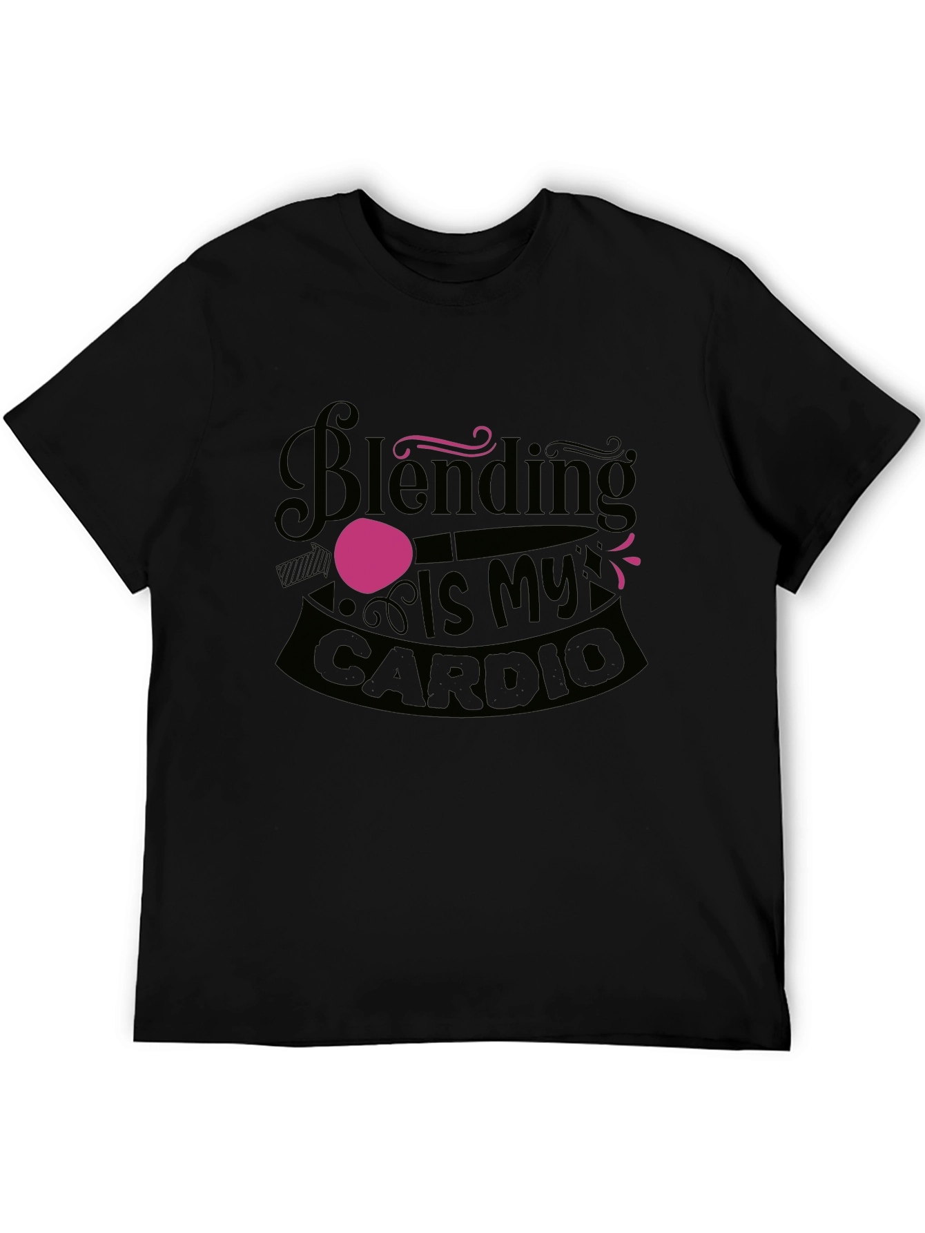 Black Blending Is My Cardio Black Graphic Tee view 5