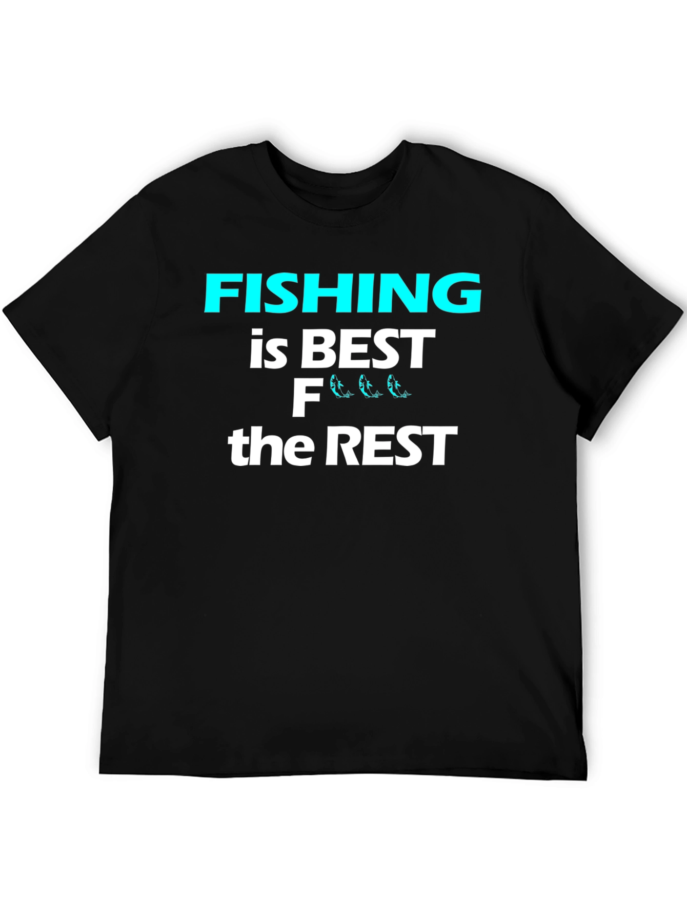 Black Funny Fishing is Best T-Shirt view 5