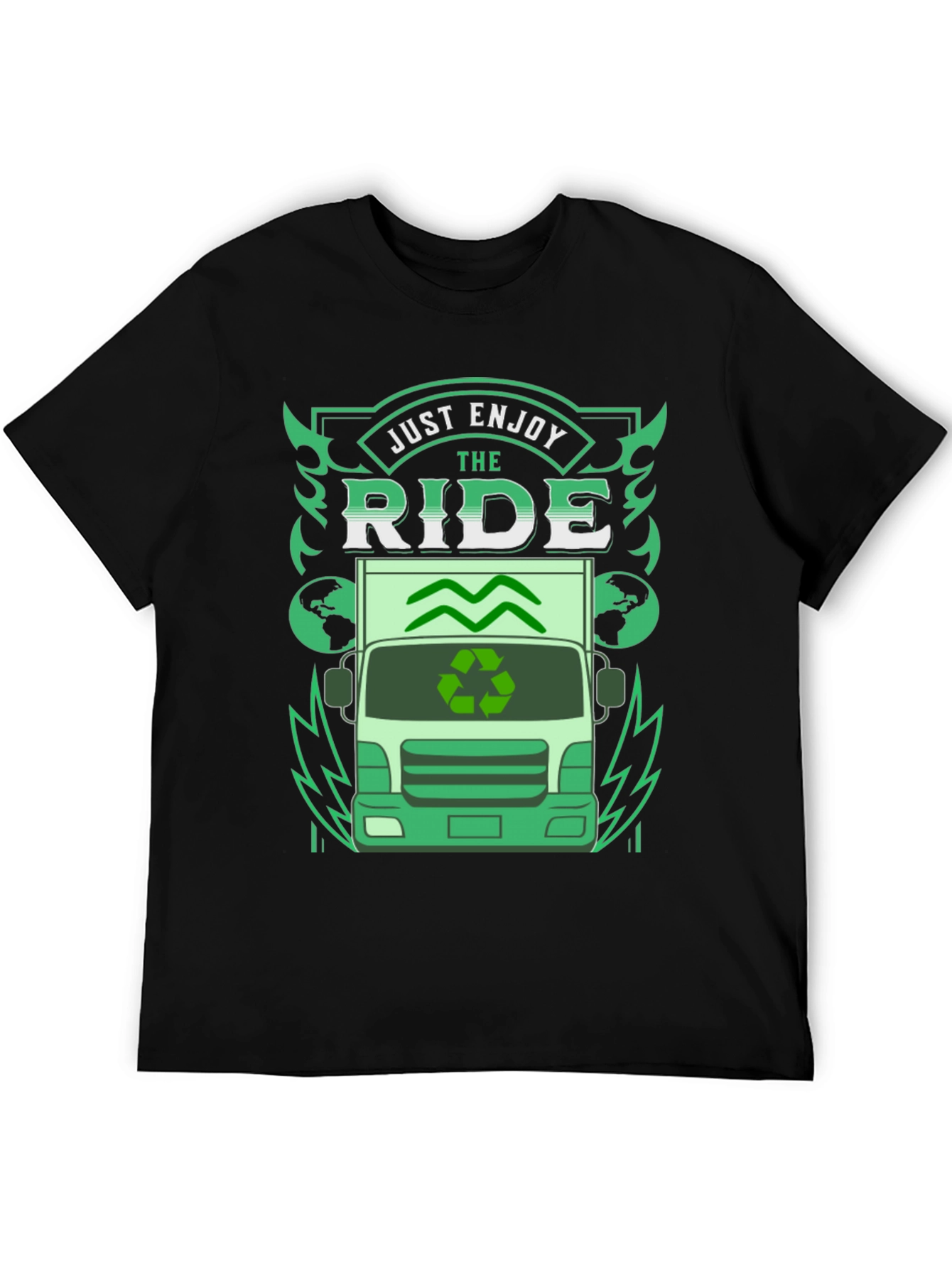 Black Eco Ride T-Shirt - Enjoy the Journey, Sustainable Style view 5